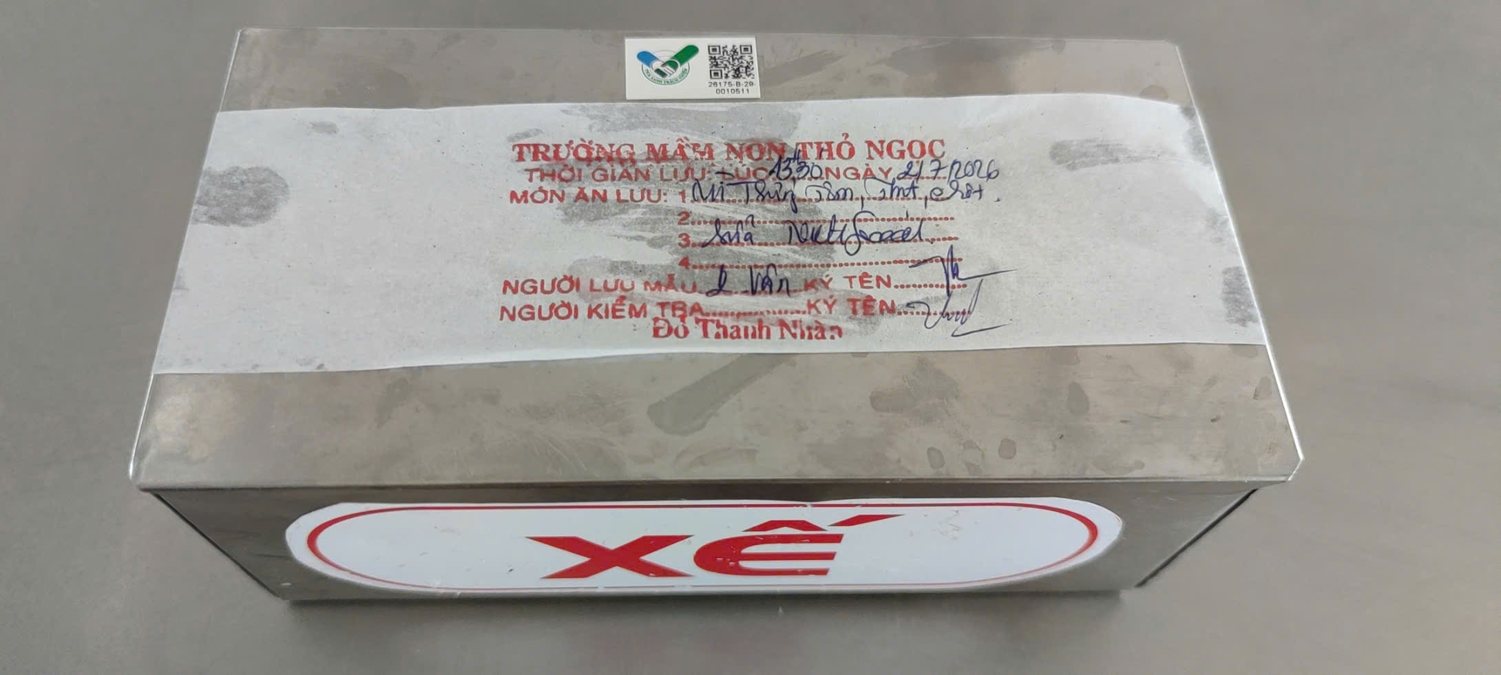 Preserved meal sample
