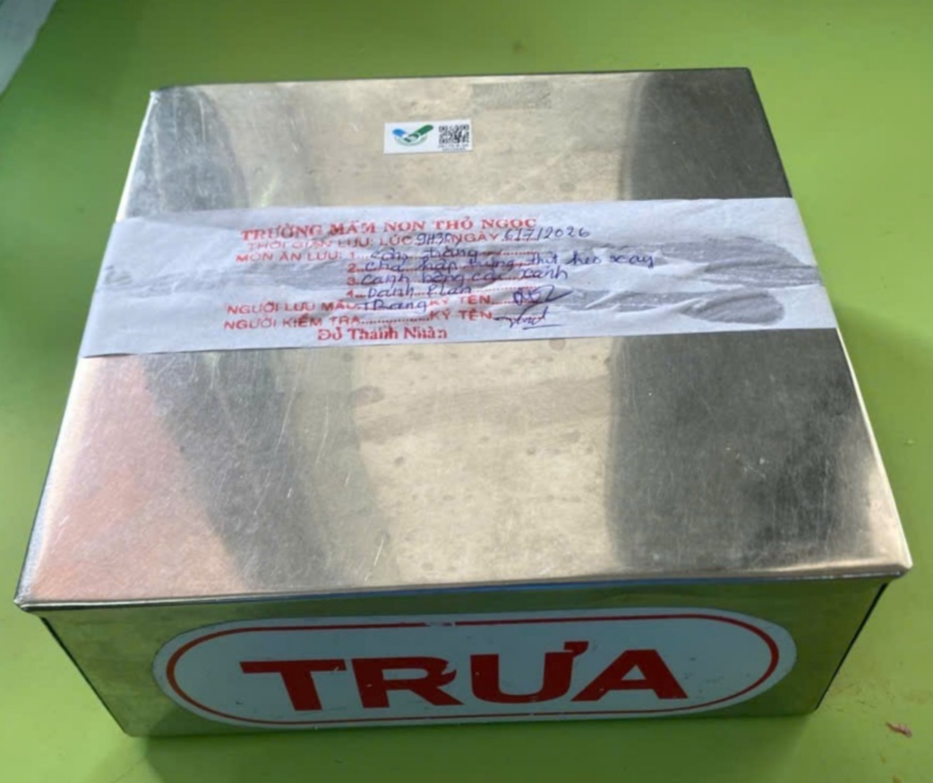 Preserved meal sample