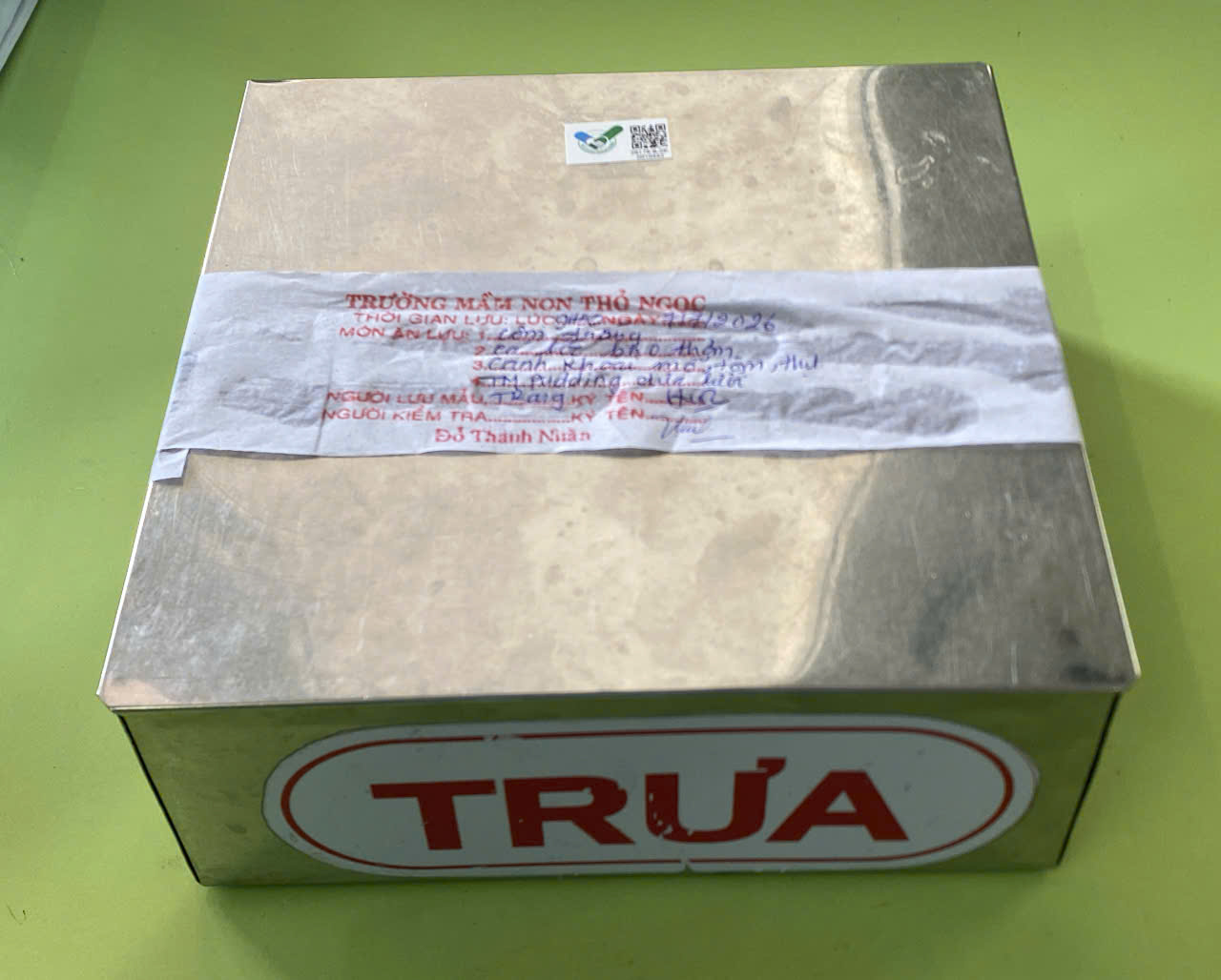 Preserved meal sample