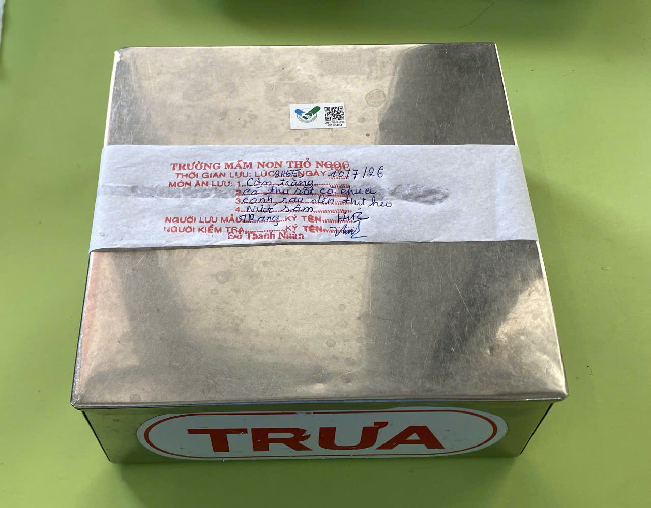 Preserved meal sample