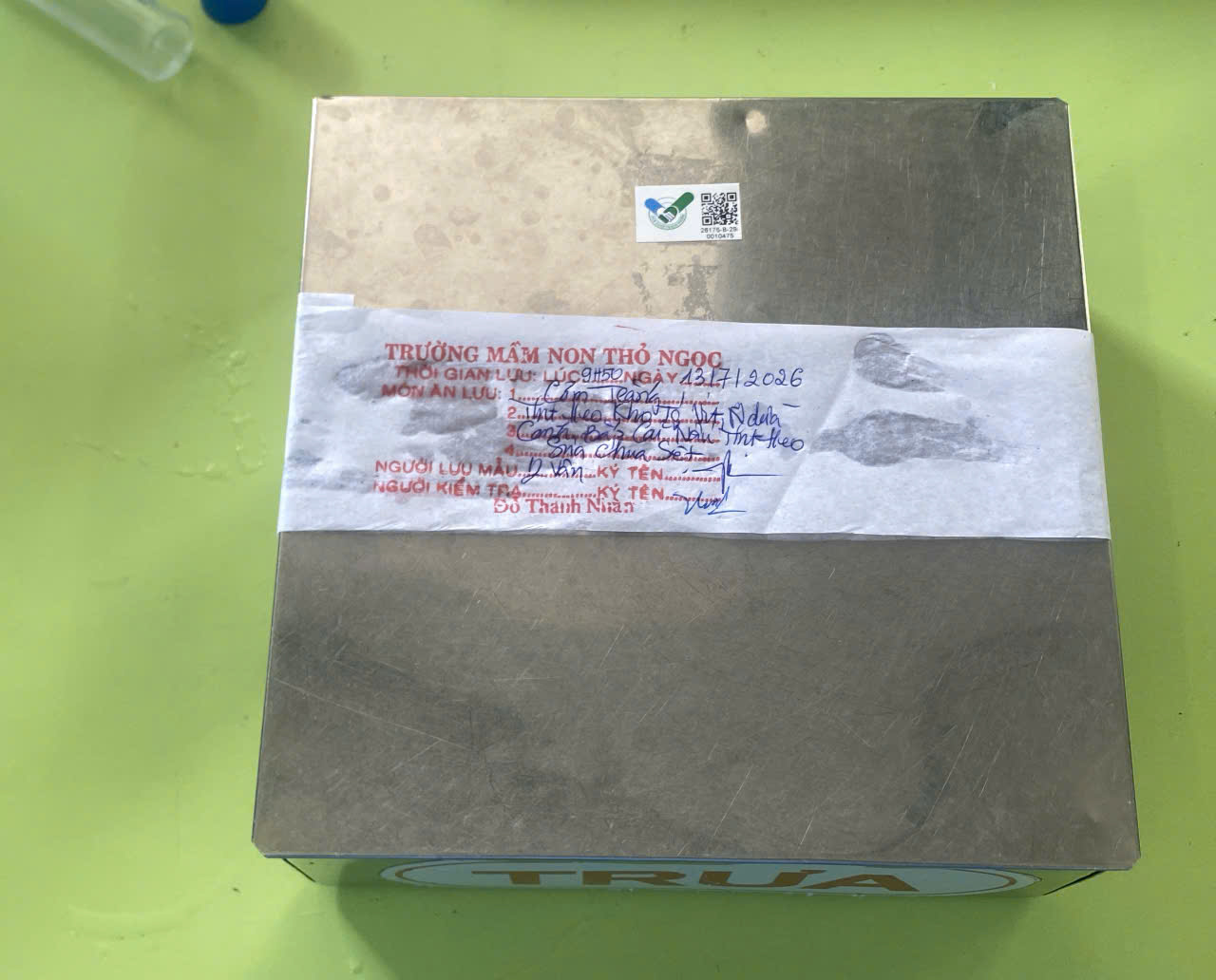 Preserved meal sample