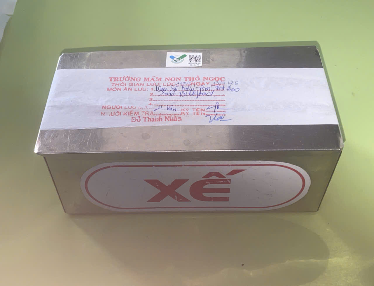 Preserved meal sample