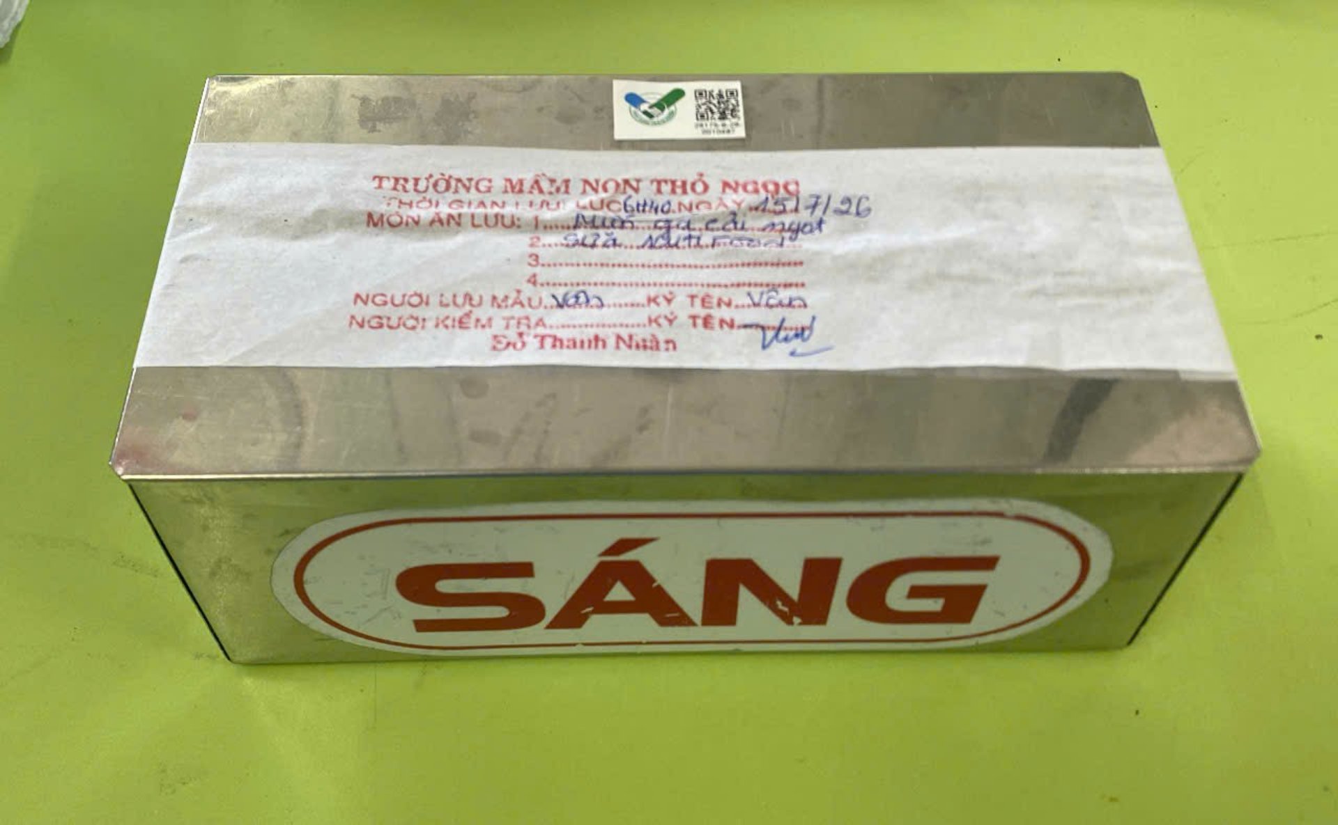 Preserved meal sample
