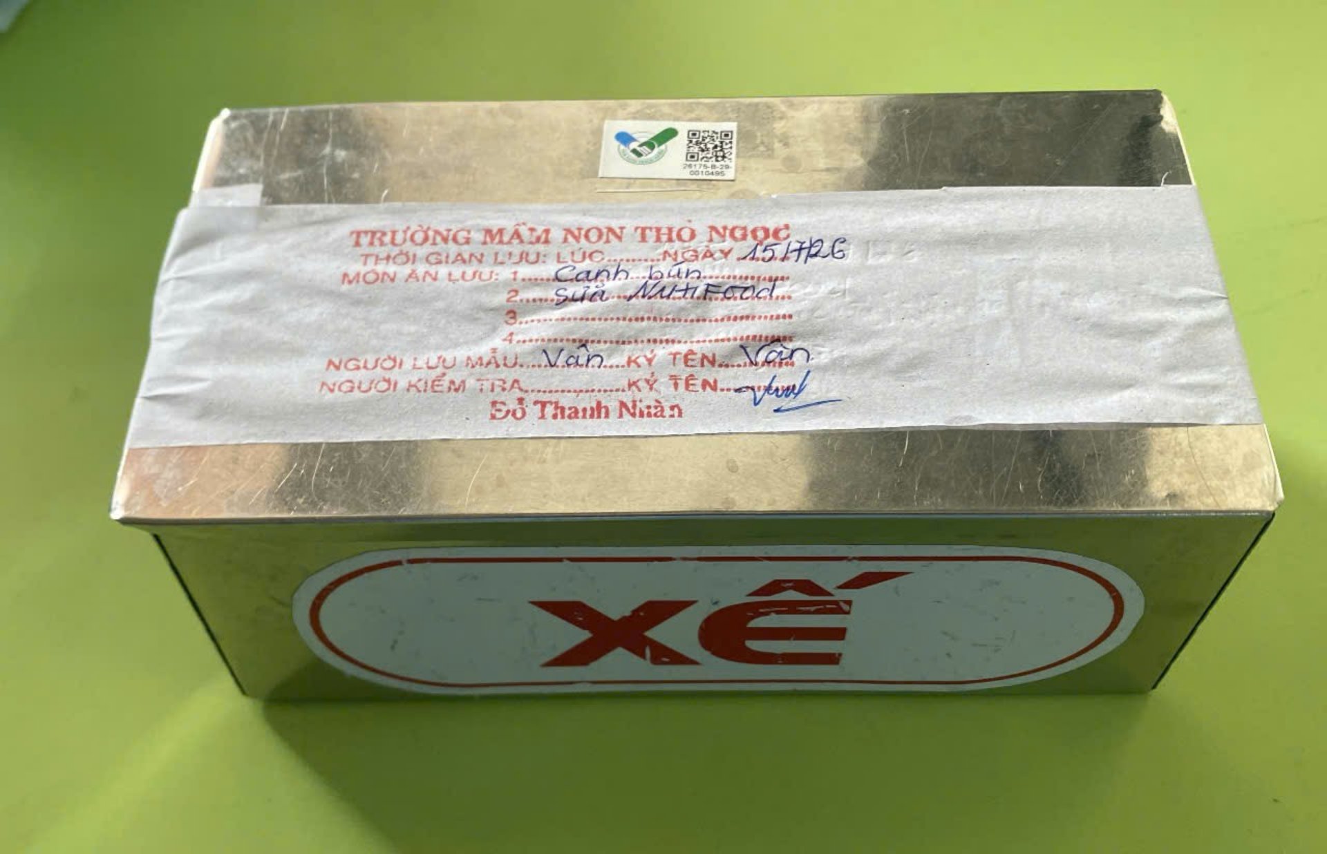 Preserved meal sample