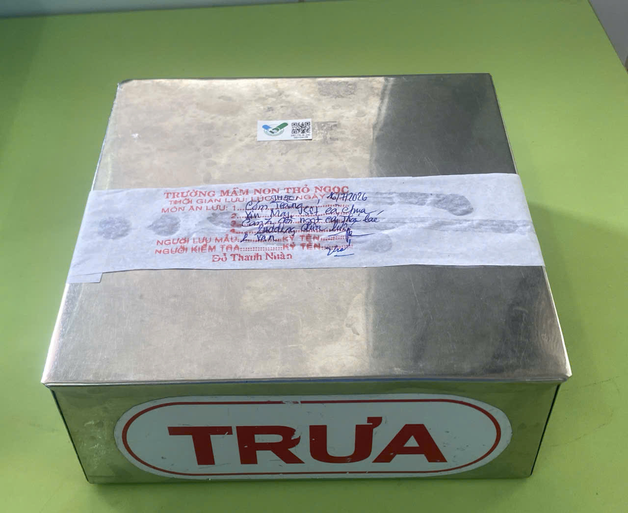 Preserved meal sample