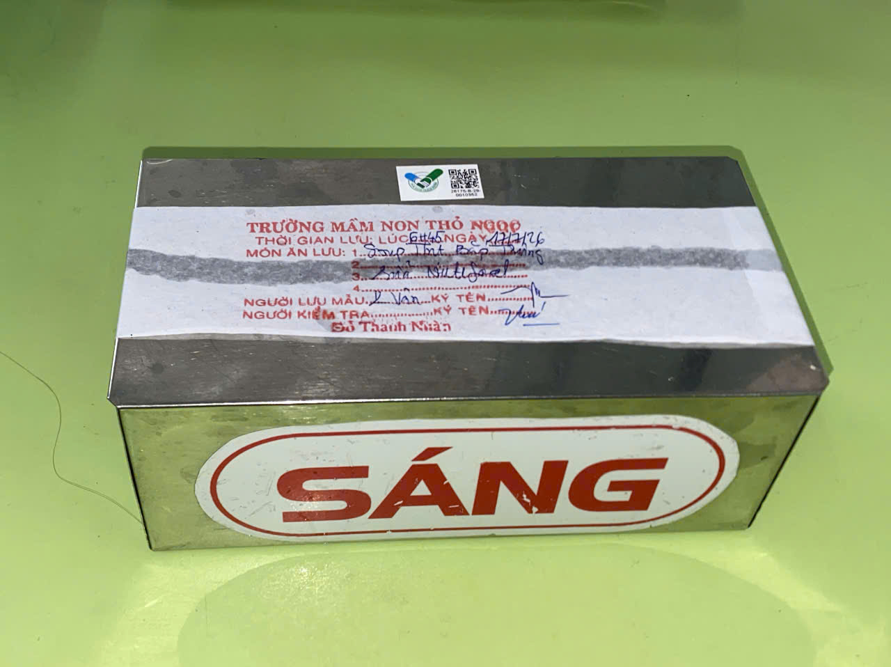 Preserved meal sample