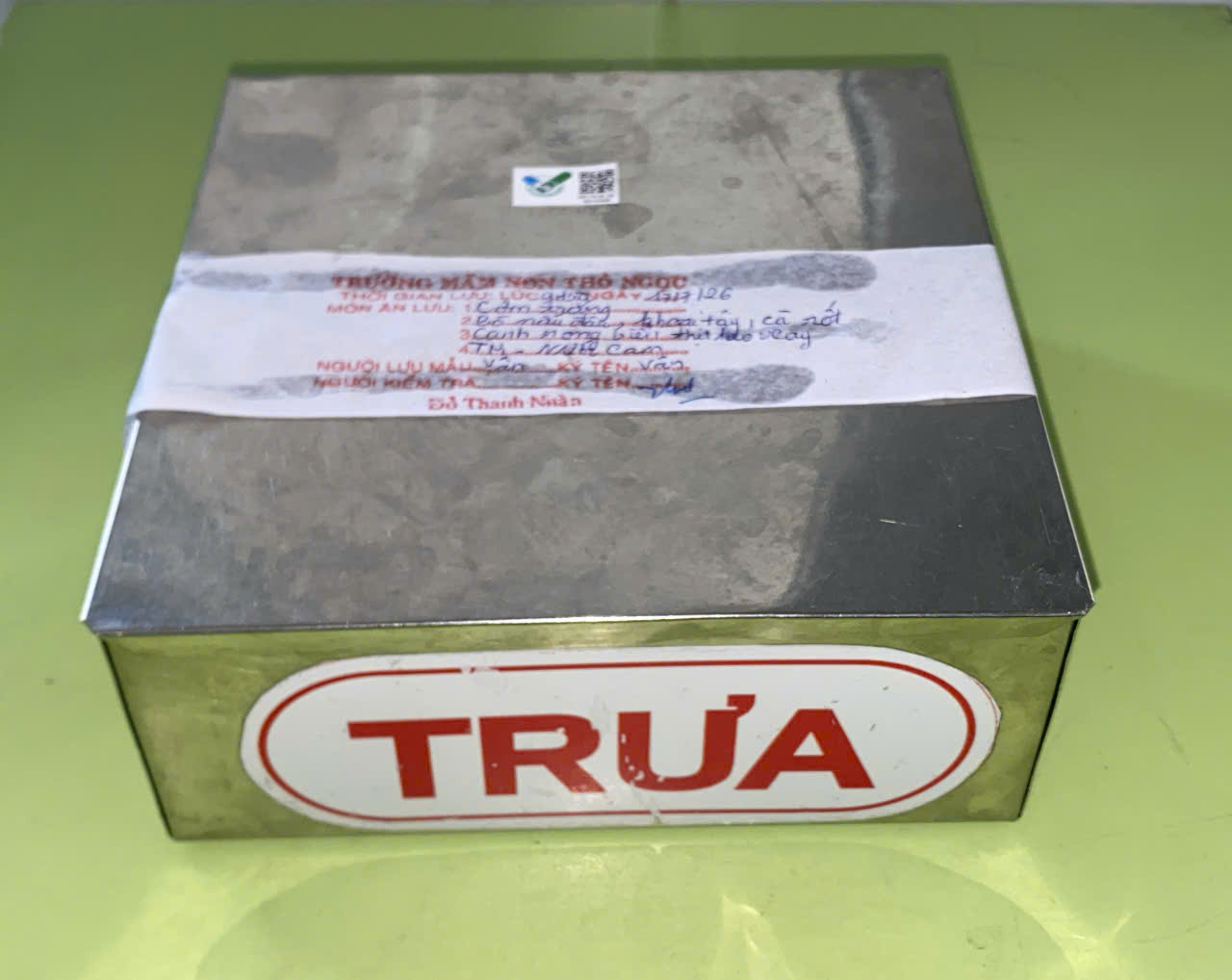 Preserved meal sample