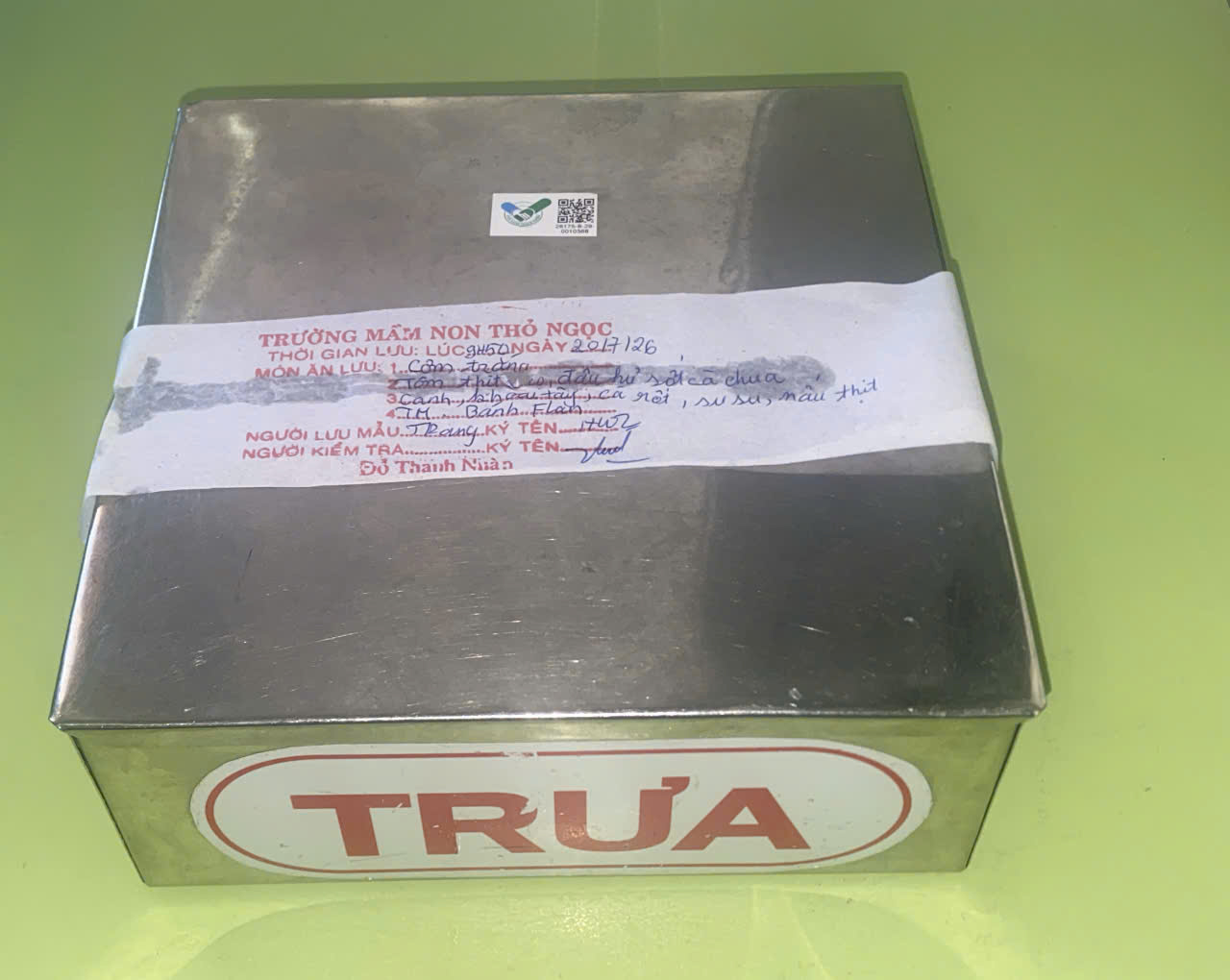 Preserved meal sample