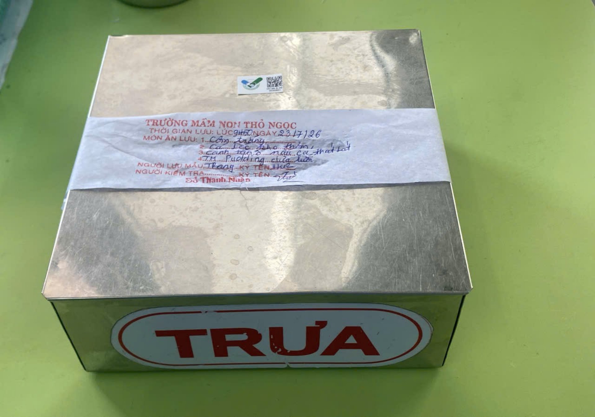 Preserved meal sample