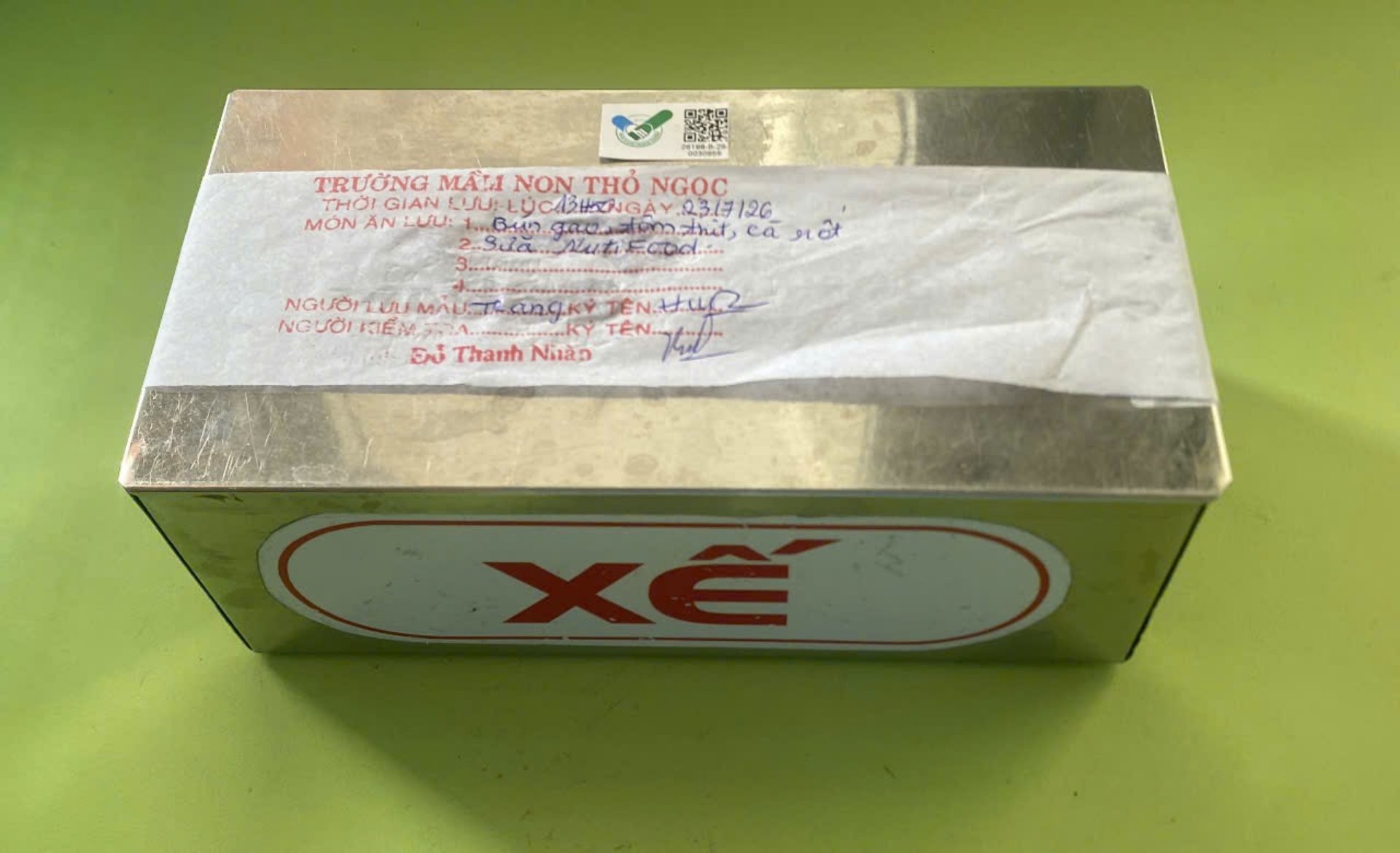 Preserved meal sample