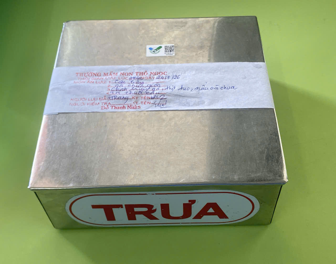 Preserved meal sample