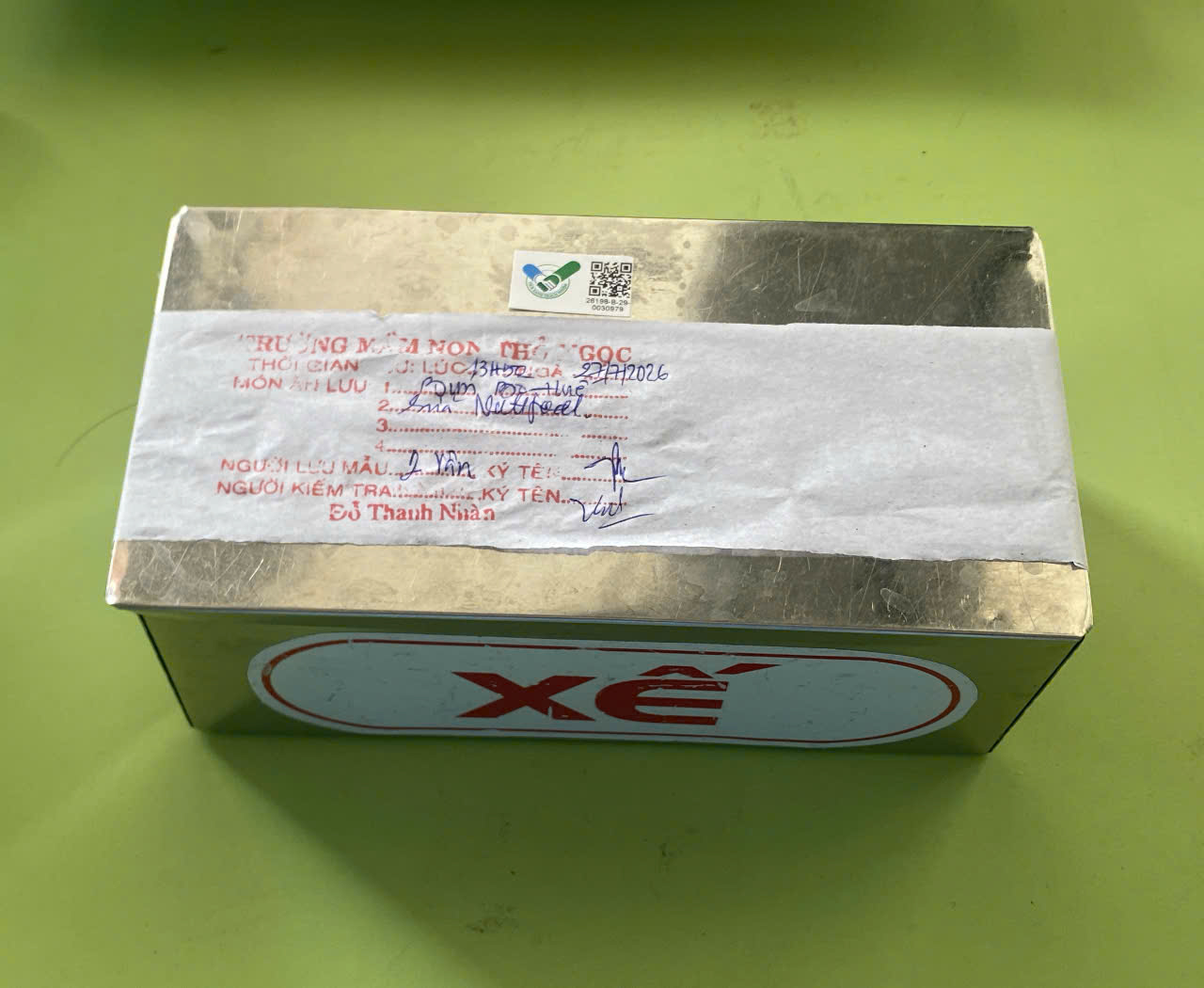 Preserved meal sample
