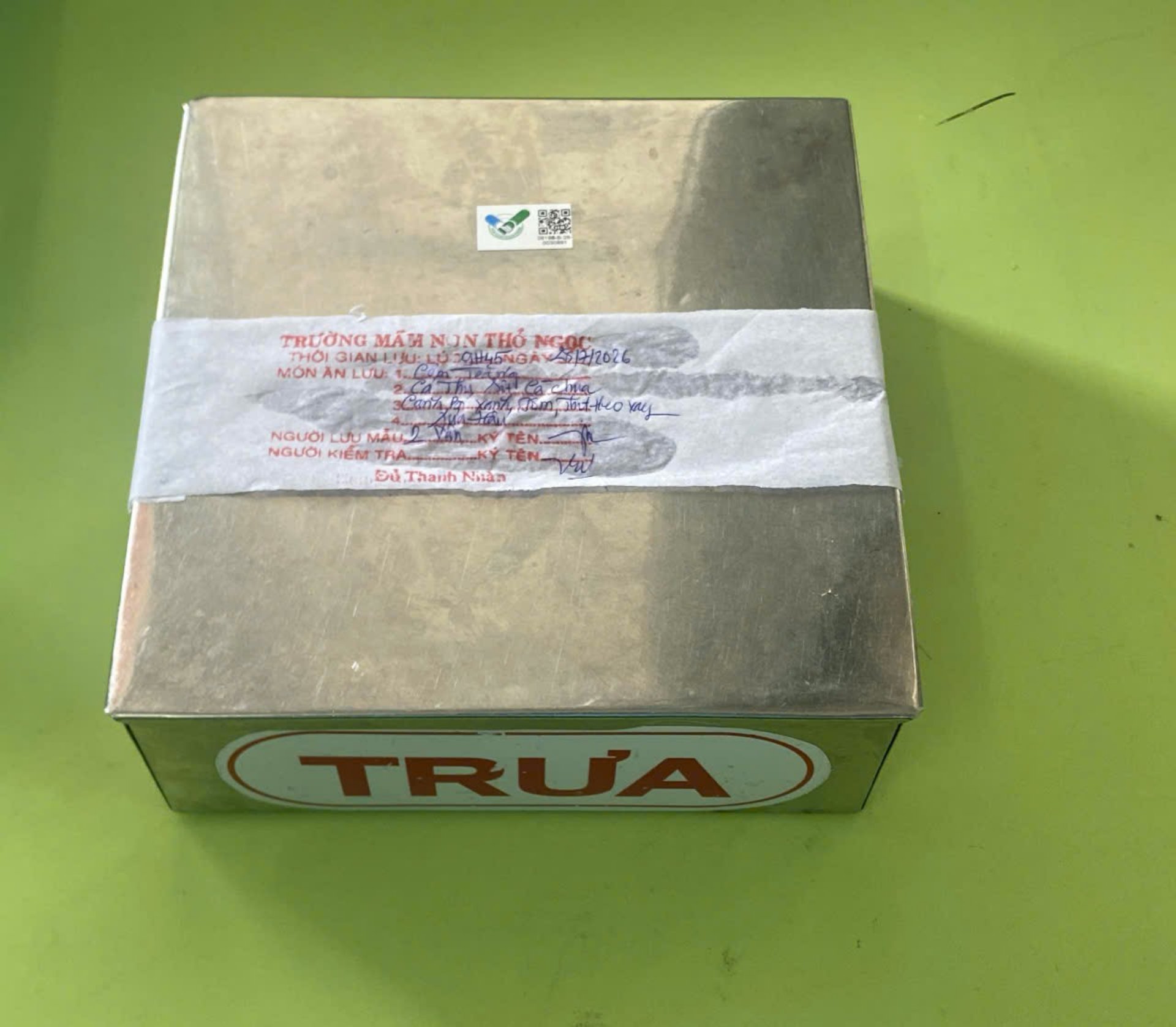 Preserved meal sample