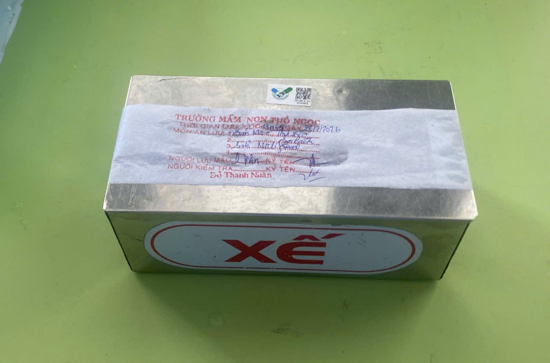 Preserved meal sample
