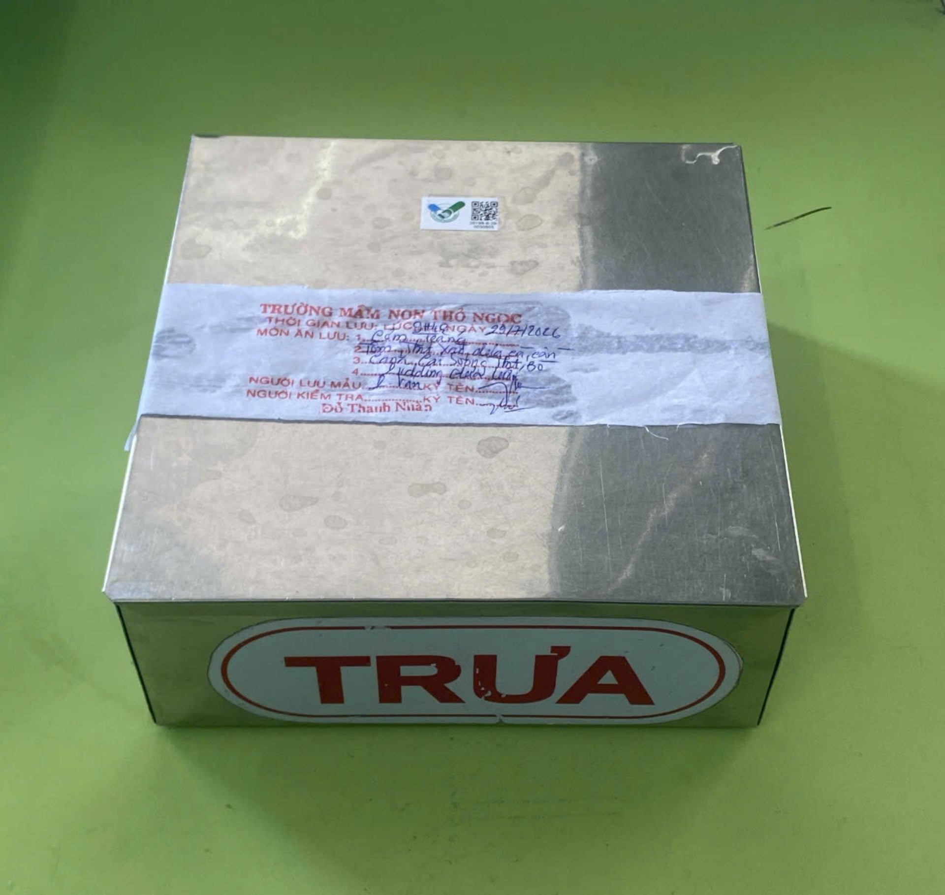 Preserved meal sample