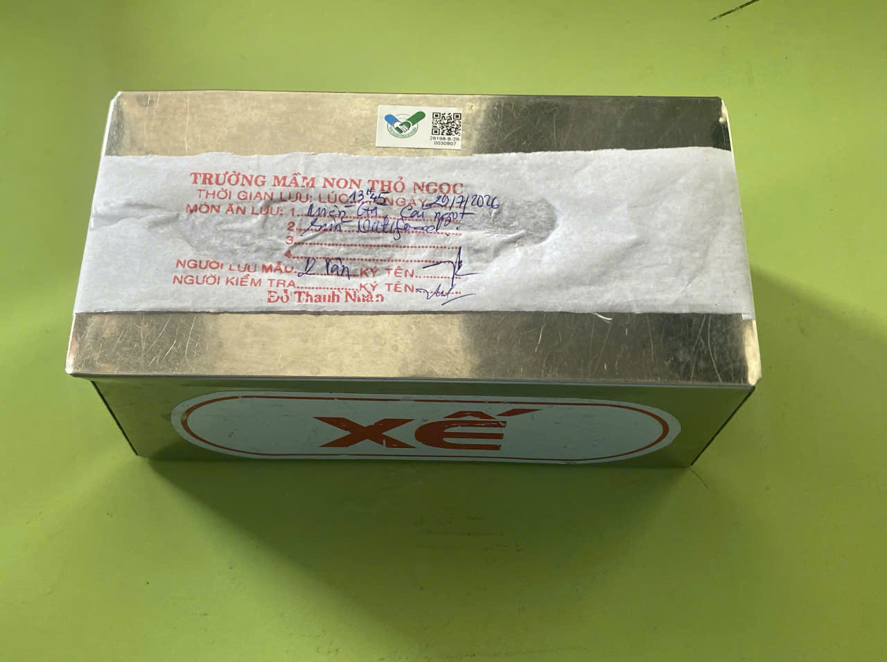 Preserved meal sample