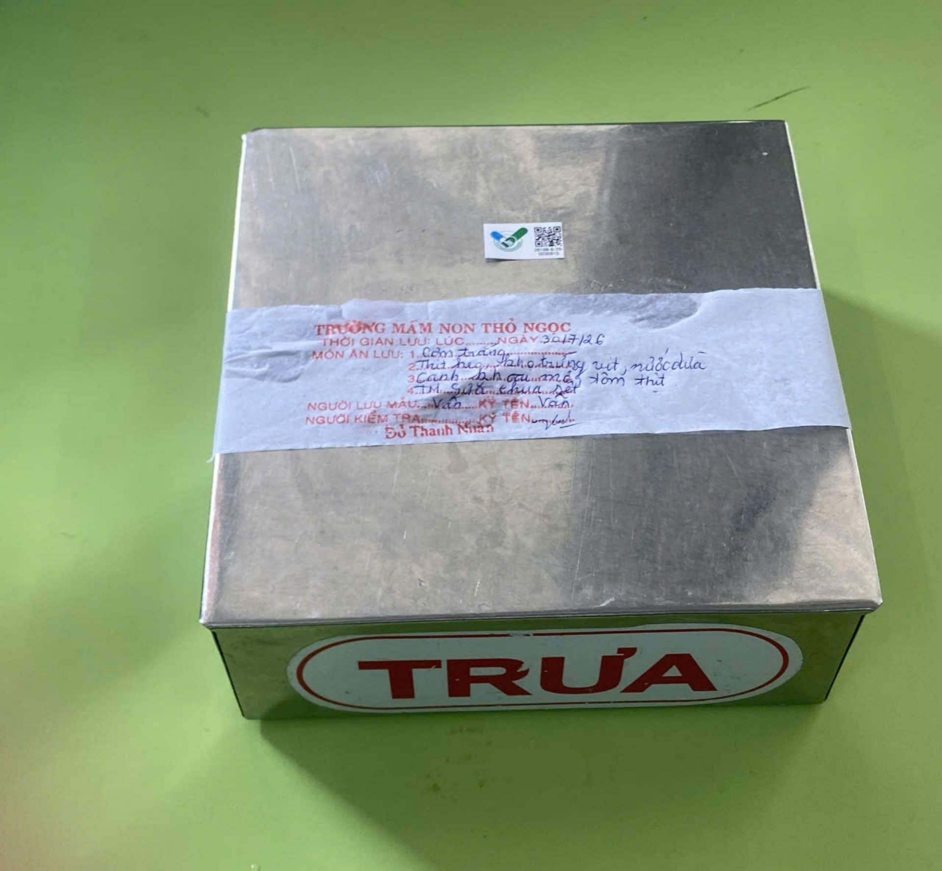 Preserved meal sample