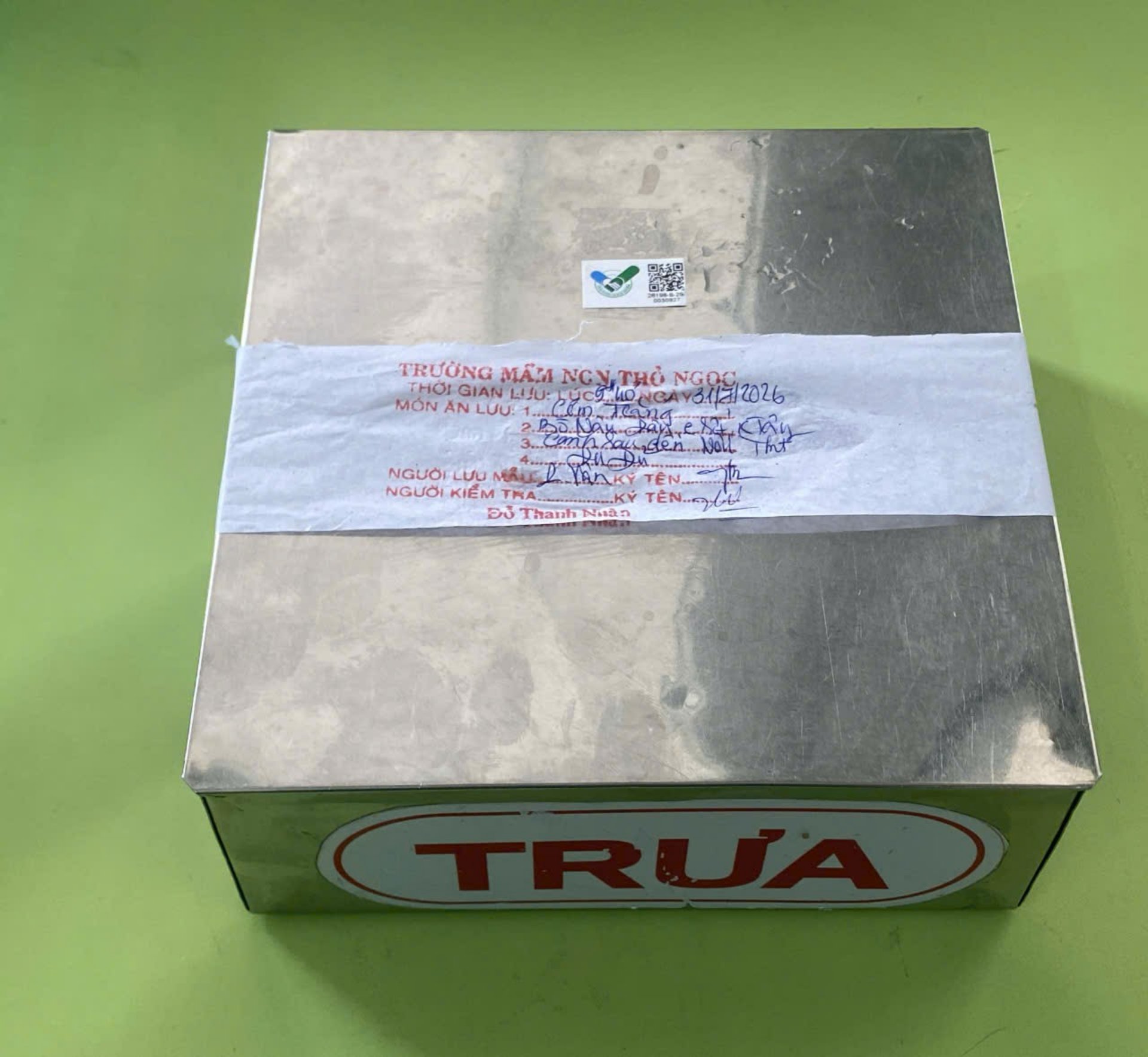 Preserved meal sample