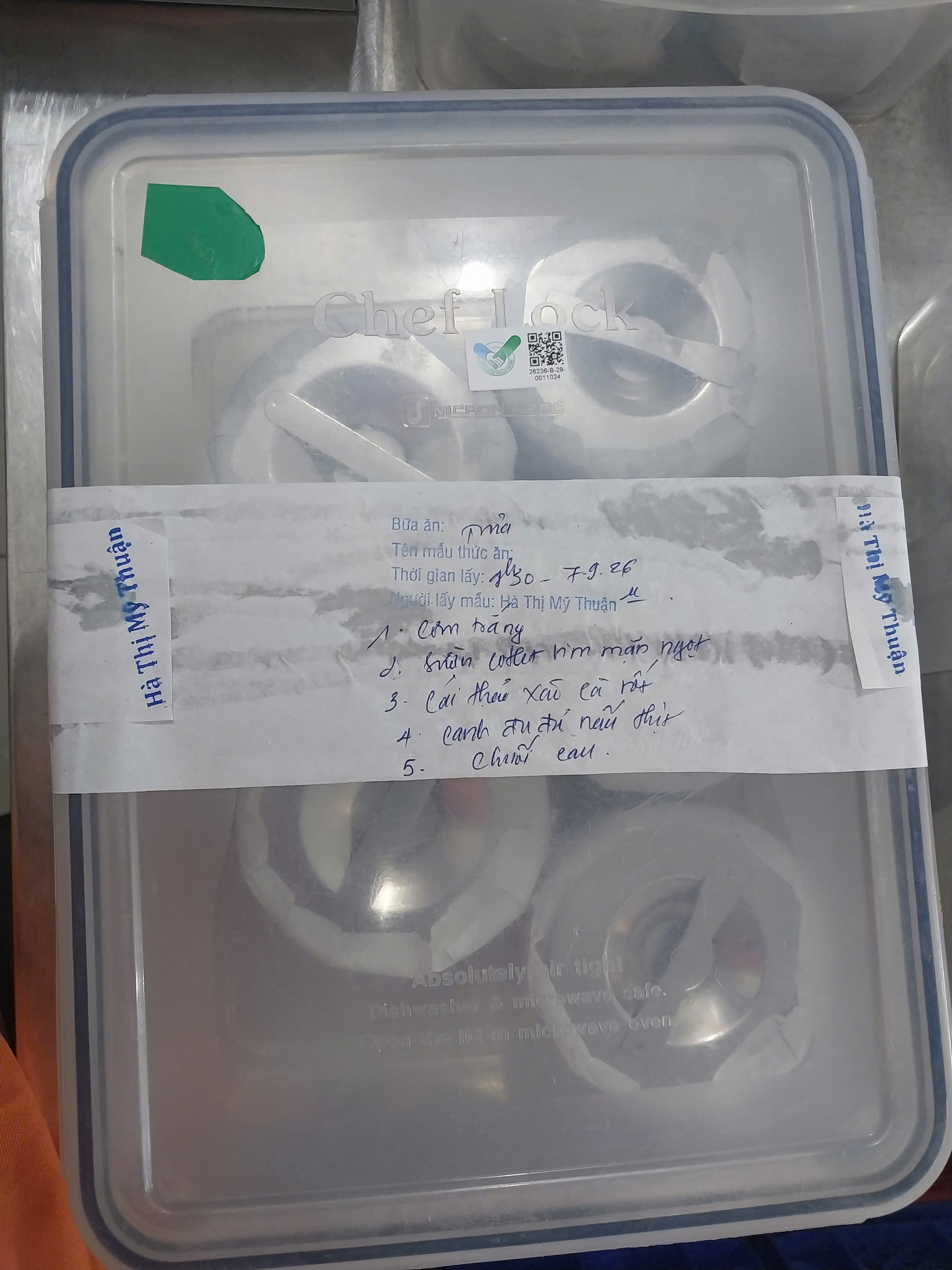 Preserved meal sample