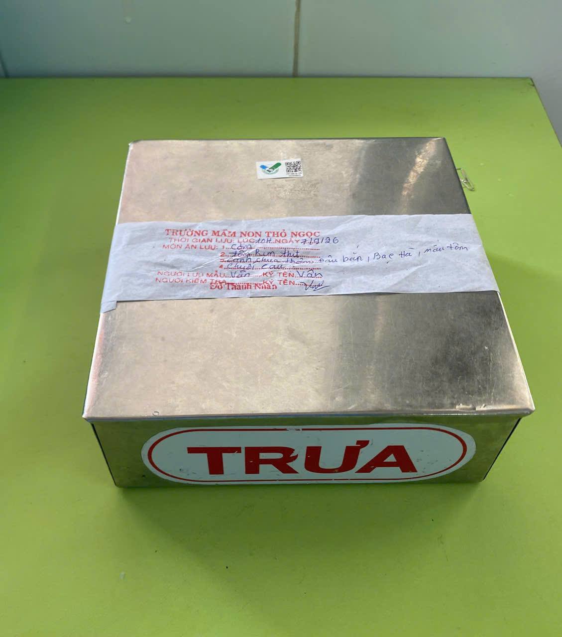 Preserved meal sample