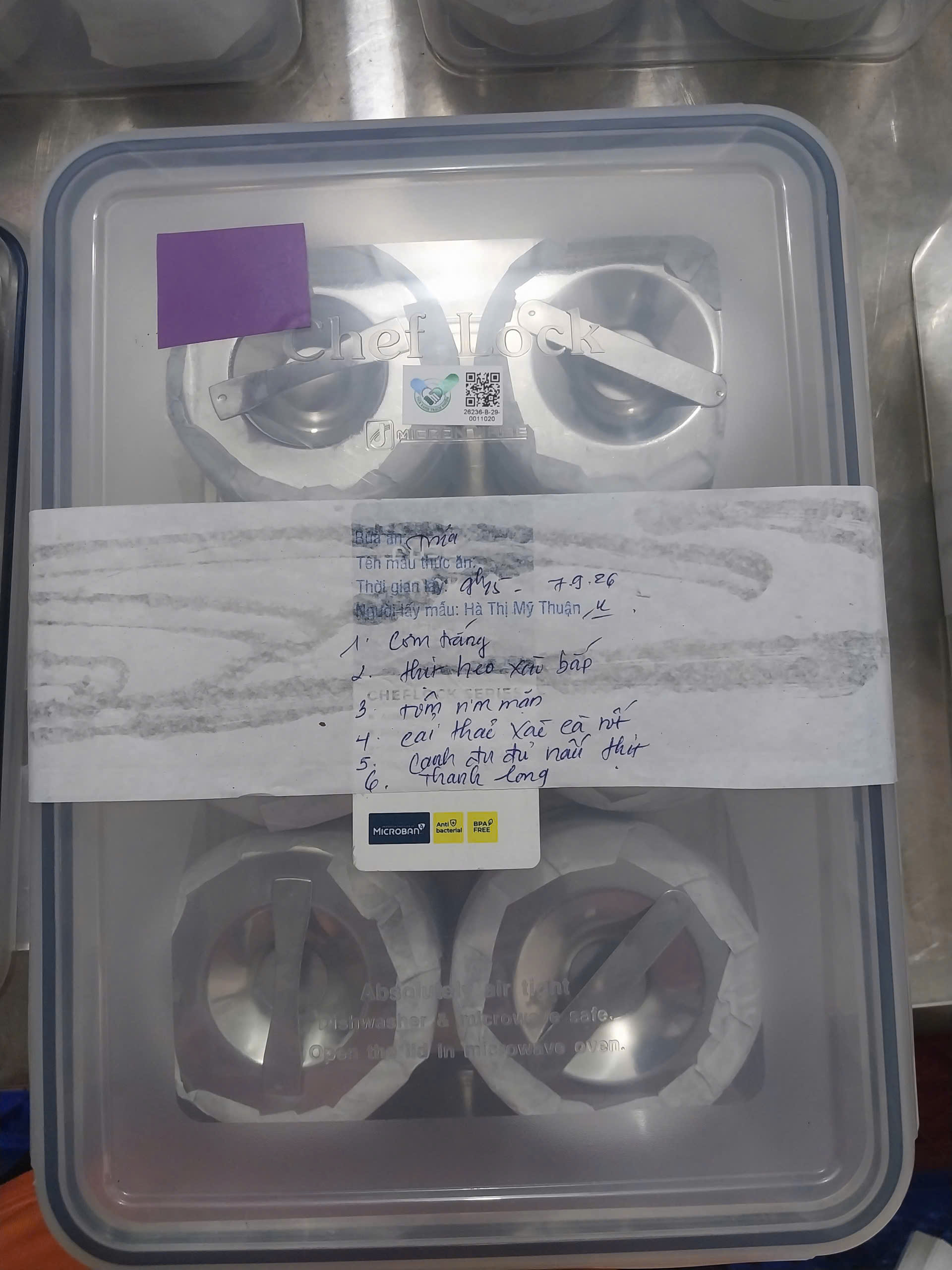 Preserved meal sample