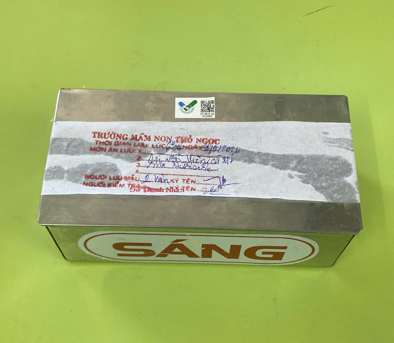 Preserved meal sample