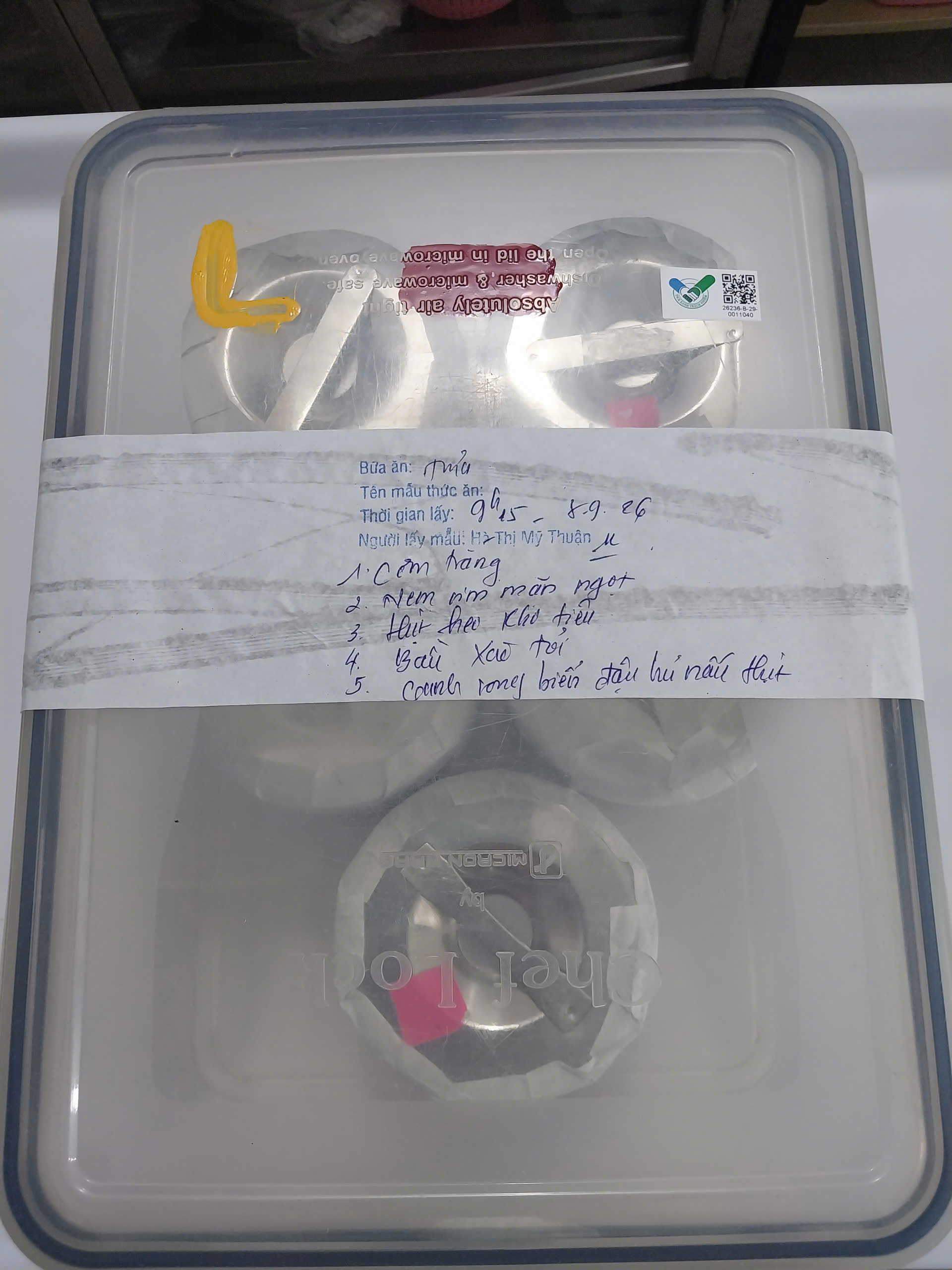 Preserved meal sample