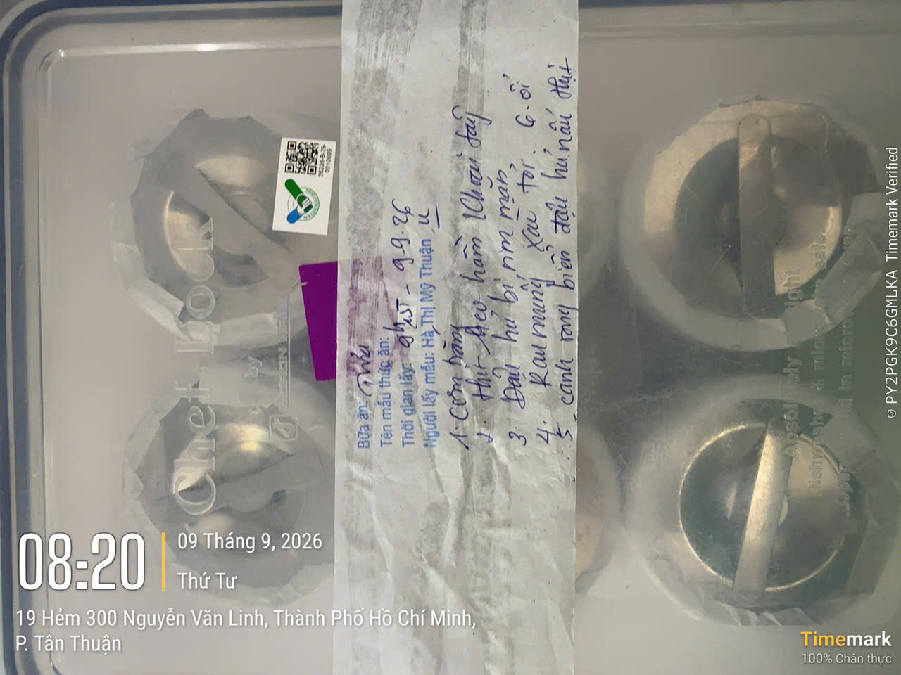Preserved meal sample