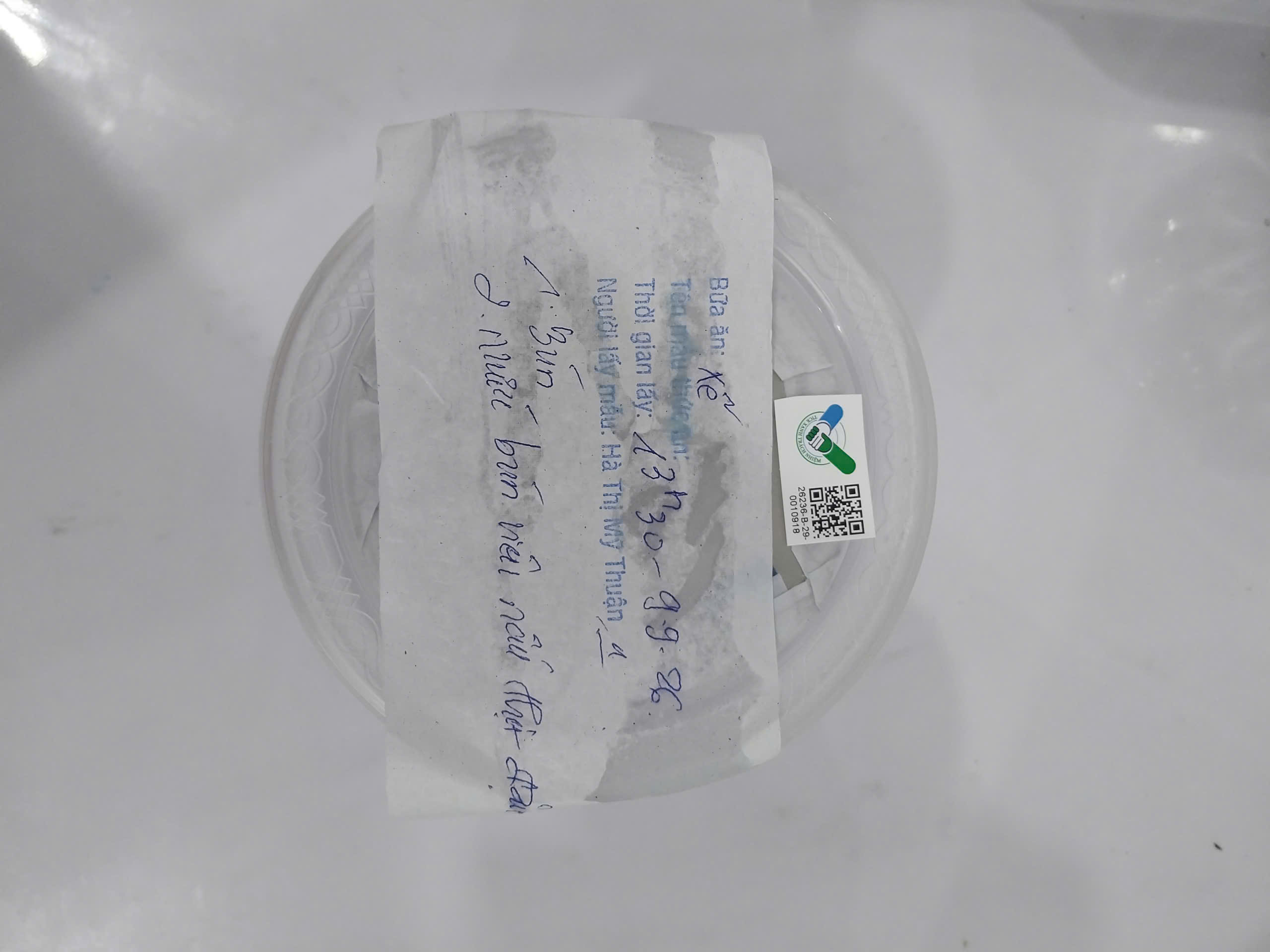 Preserved meal sample