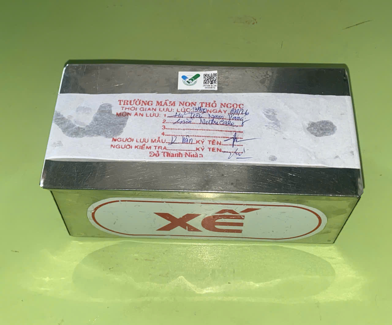 Preserved meal sample