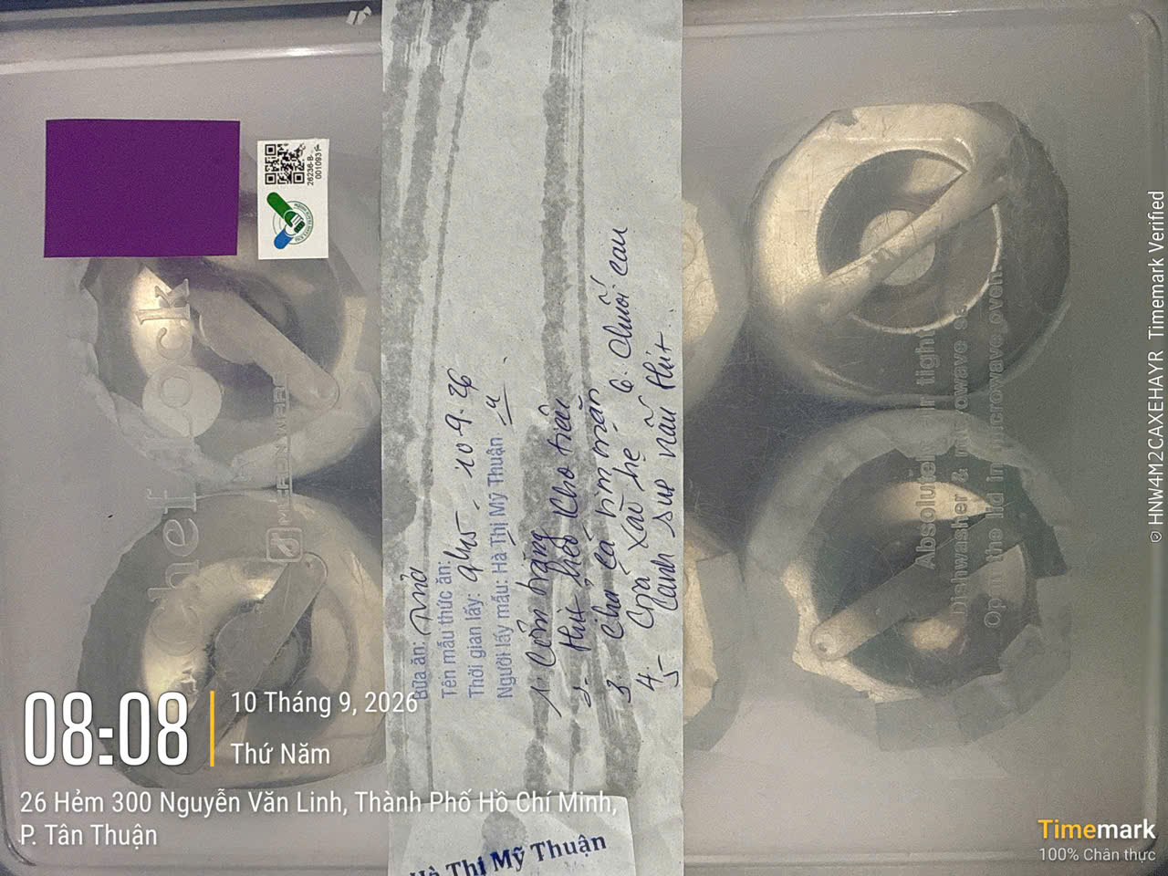 Preserved meal sample
