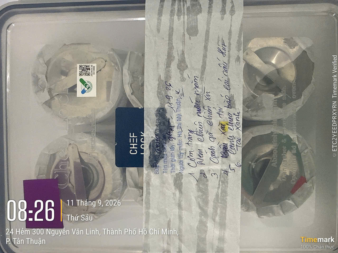 Preserved meal sample