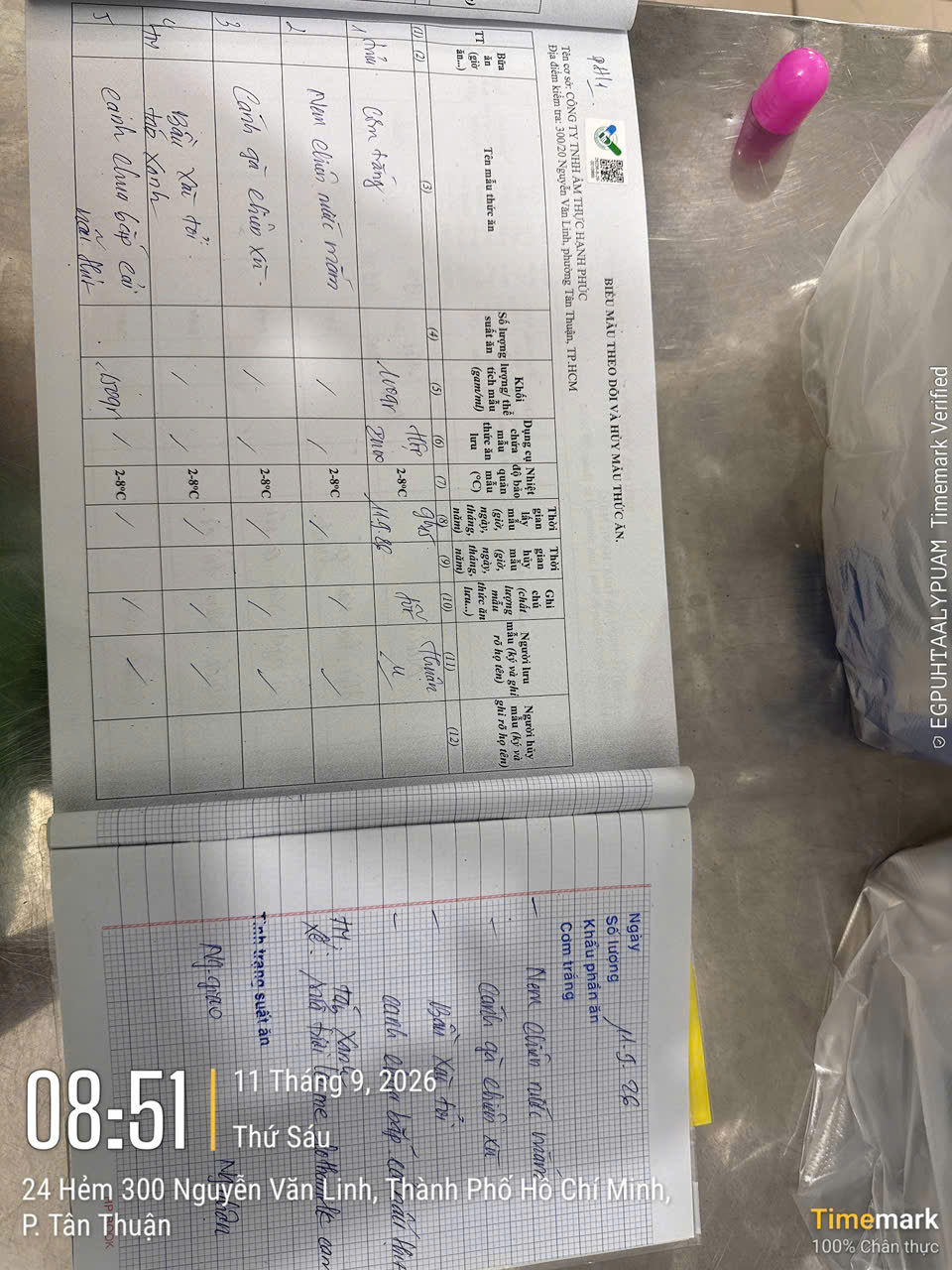 Preserved meal sample