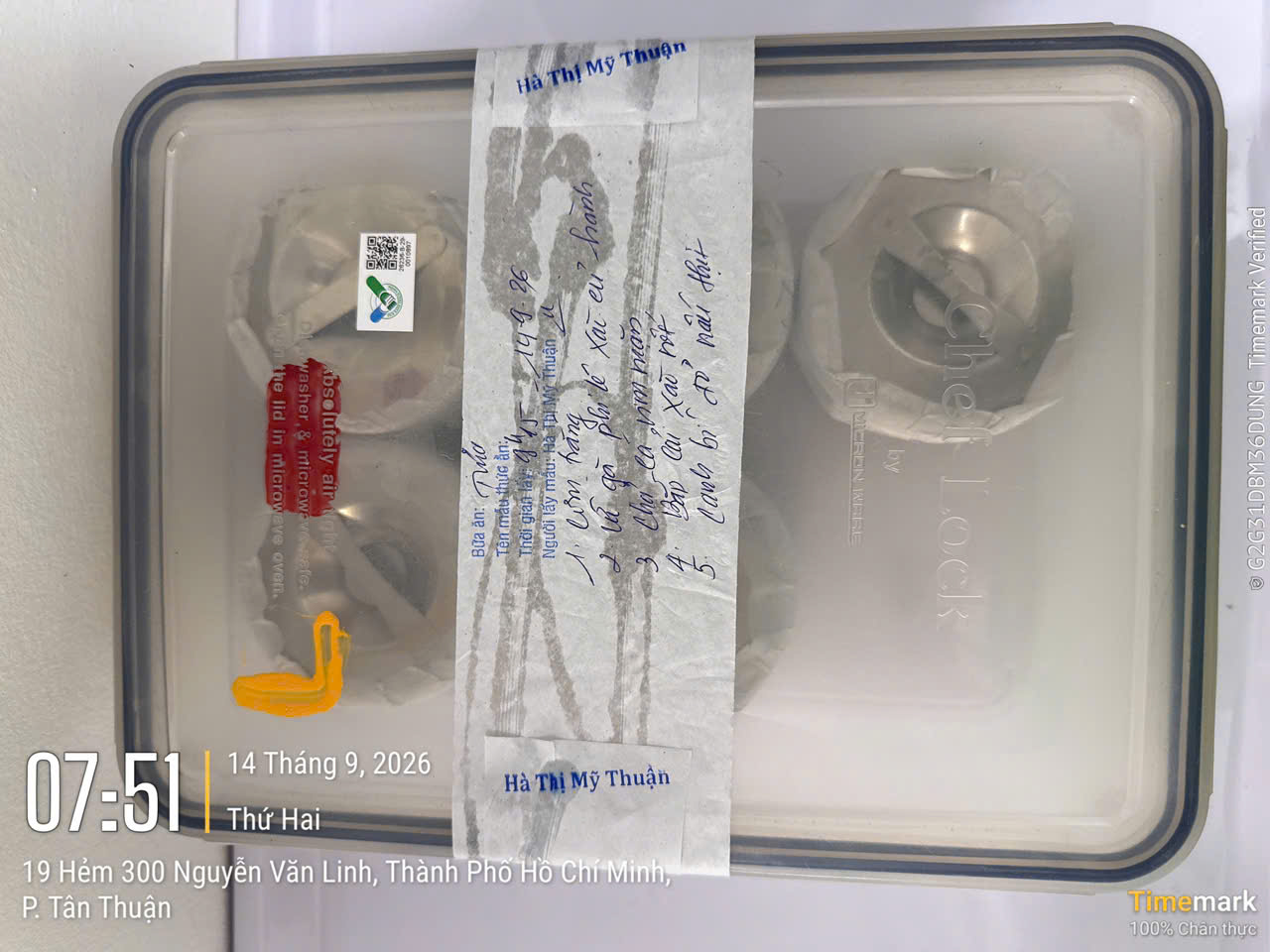 Preserved meal sample