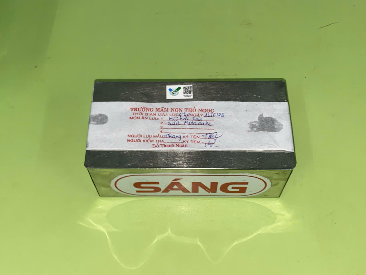 Preserved meal sample
