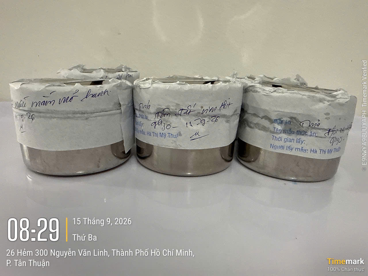Preserved meal sample