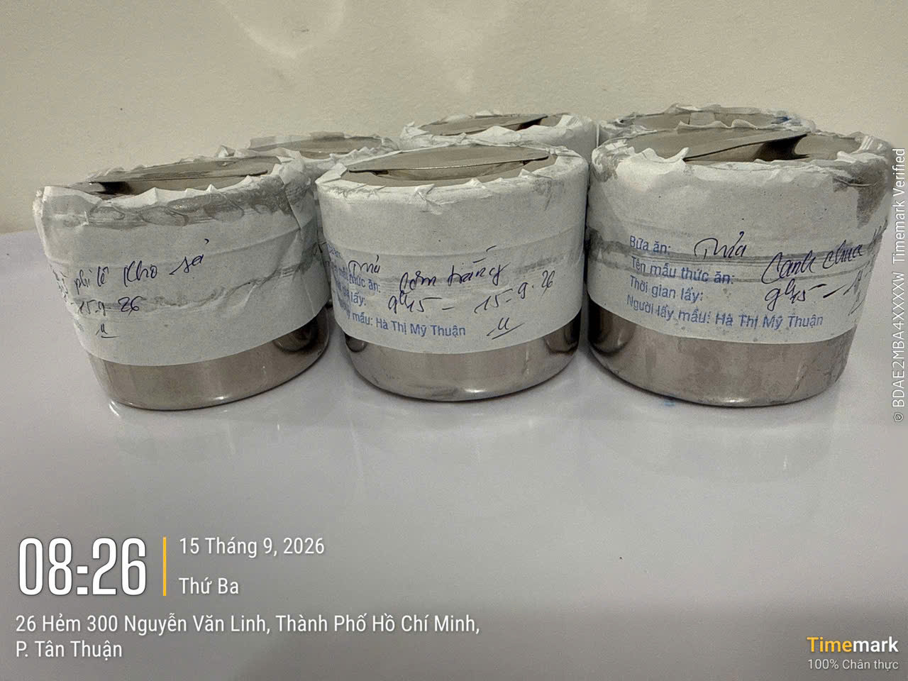 Preserved meal sample