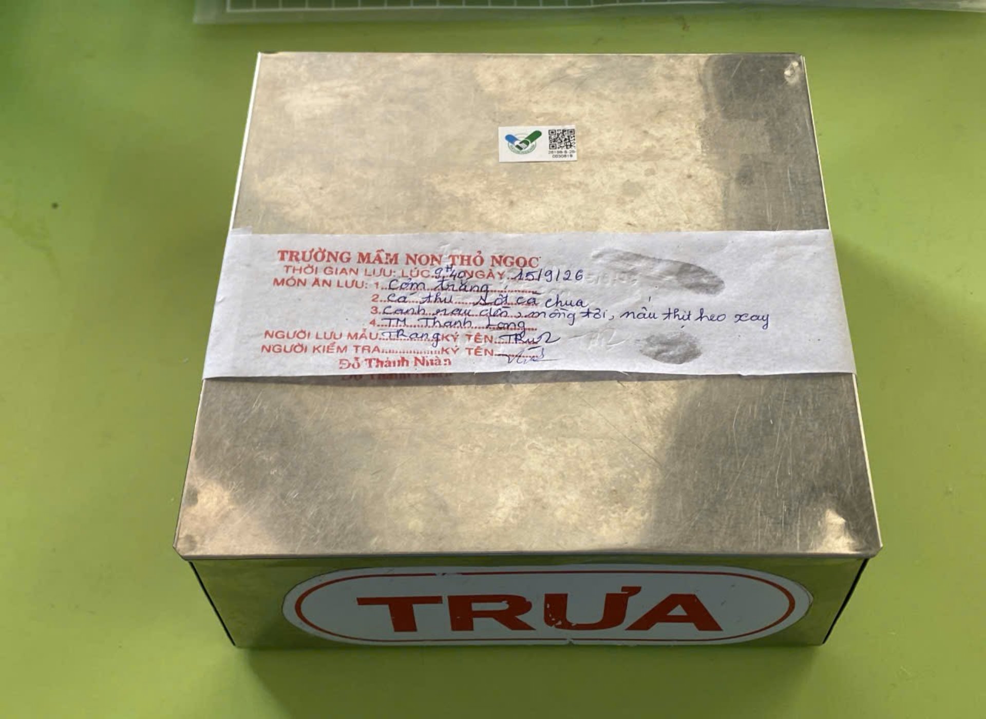 Preserved meal sample
