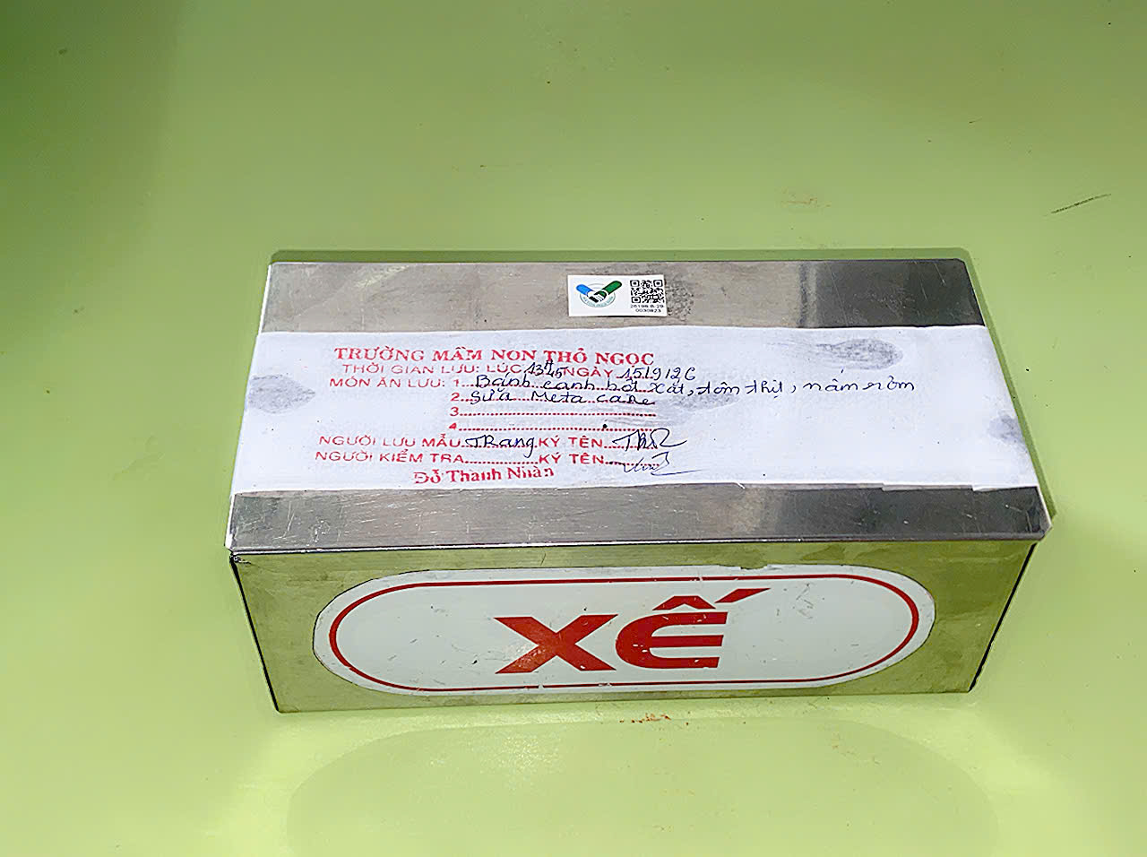 Preserved meal sample