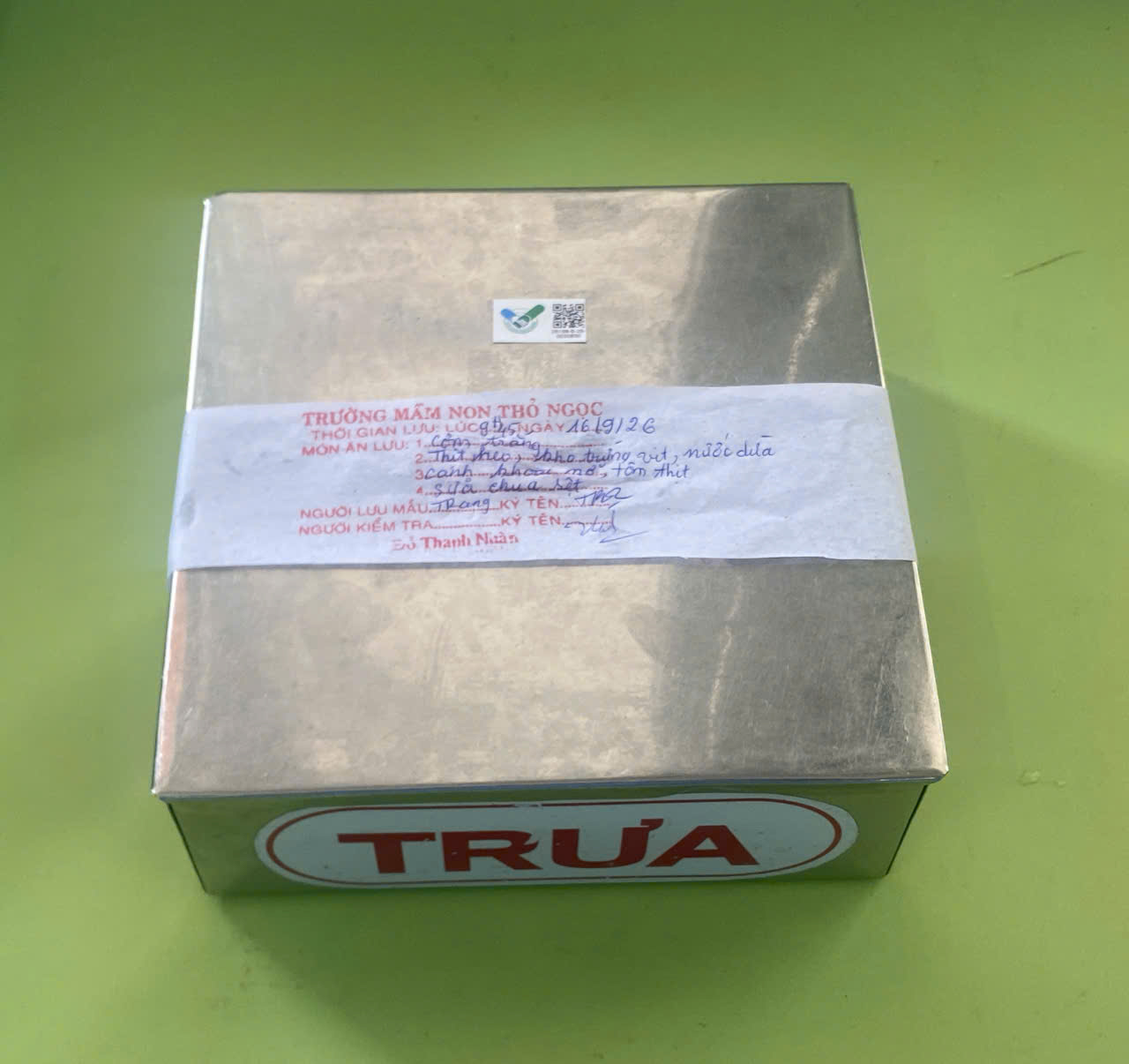Preserved meal sample