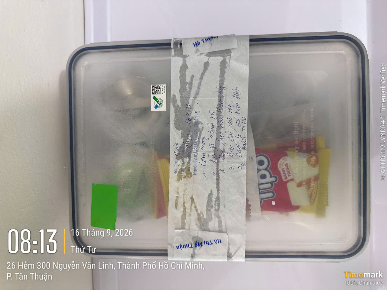 Preserved meal sample