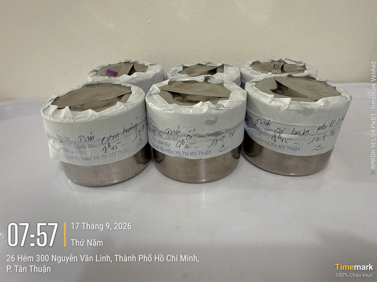 Preserved meal sample