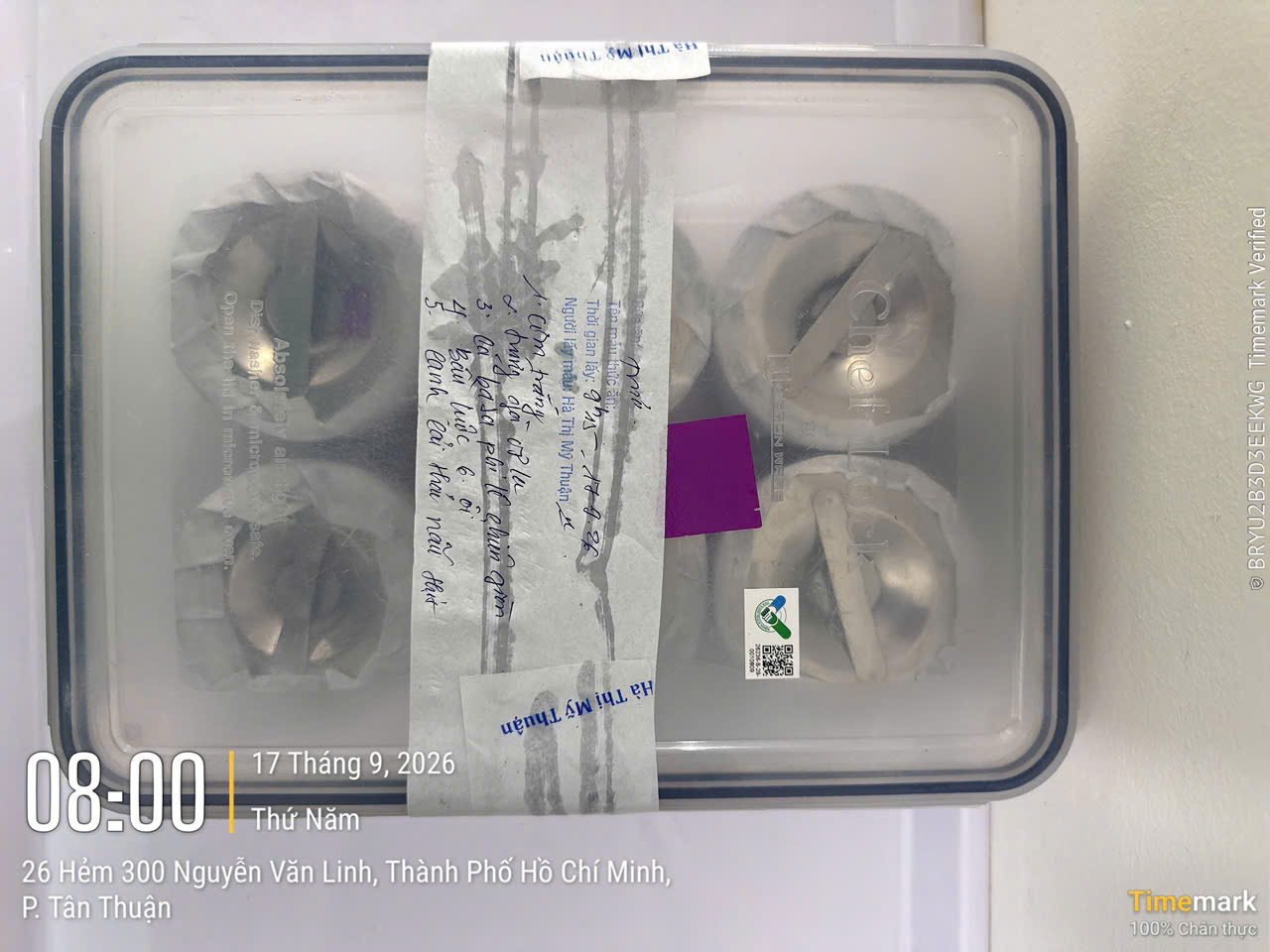Preserved meal sample