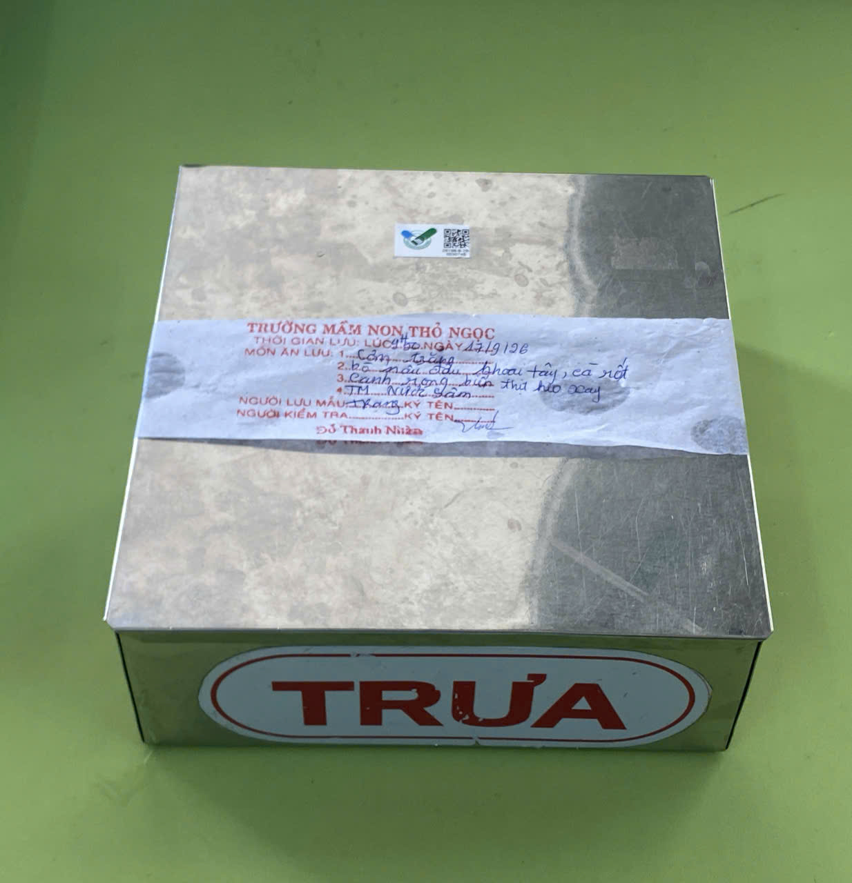 Preserved meal sample