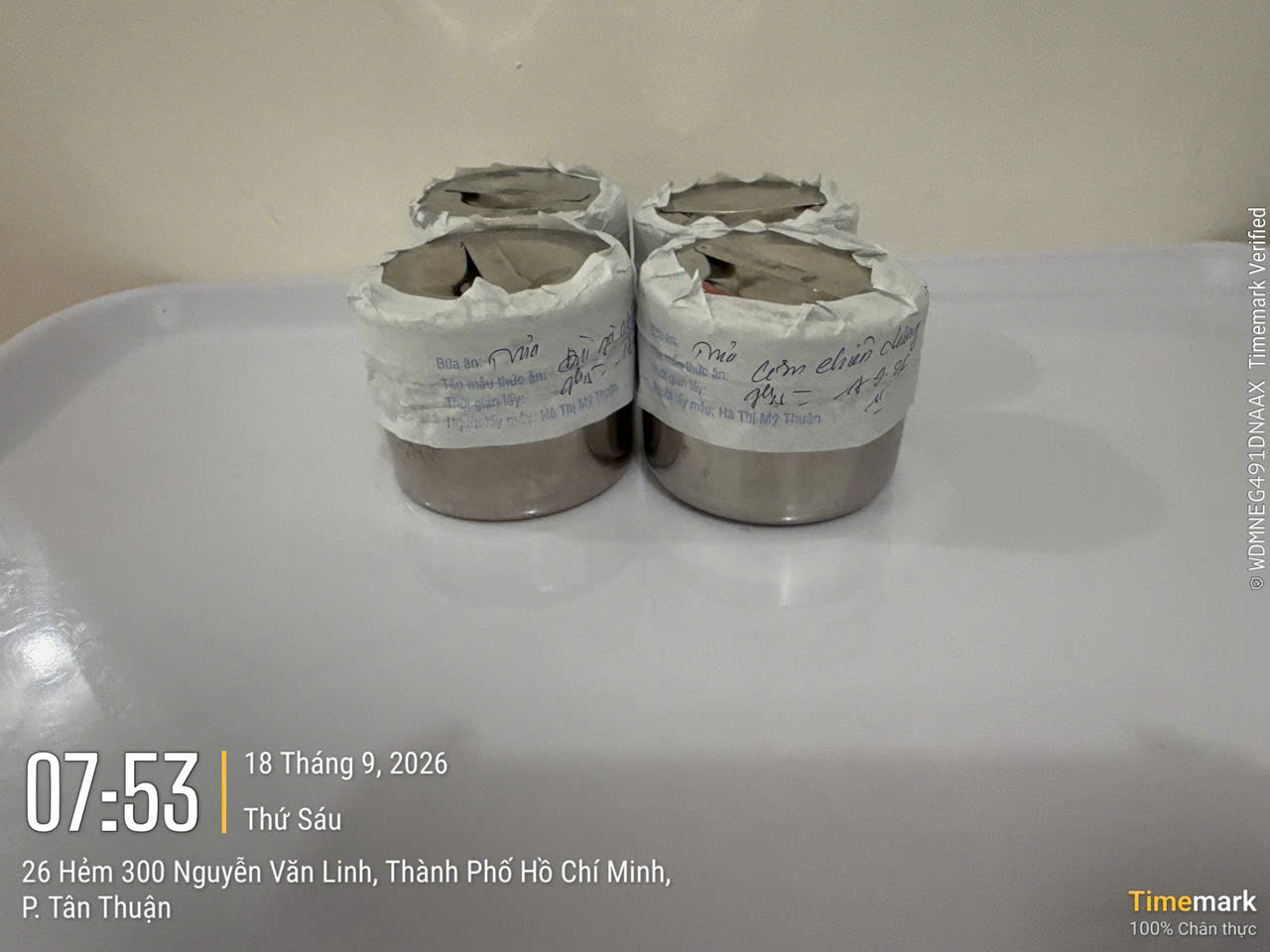Preserved meal sample