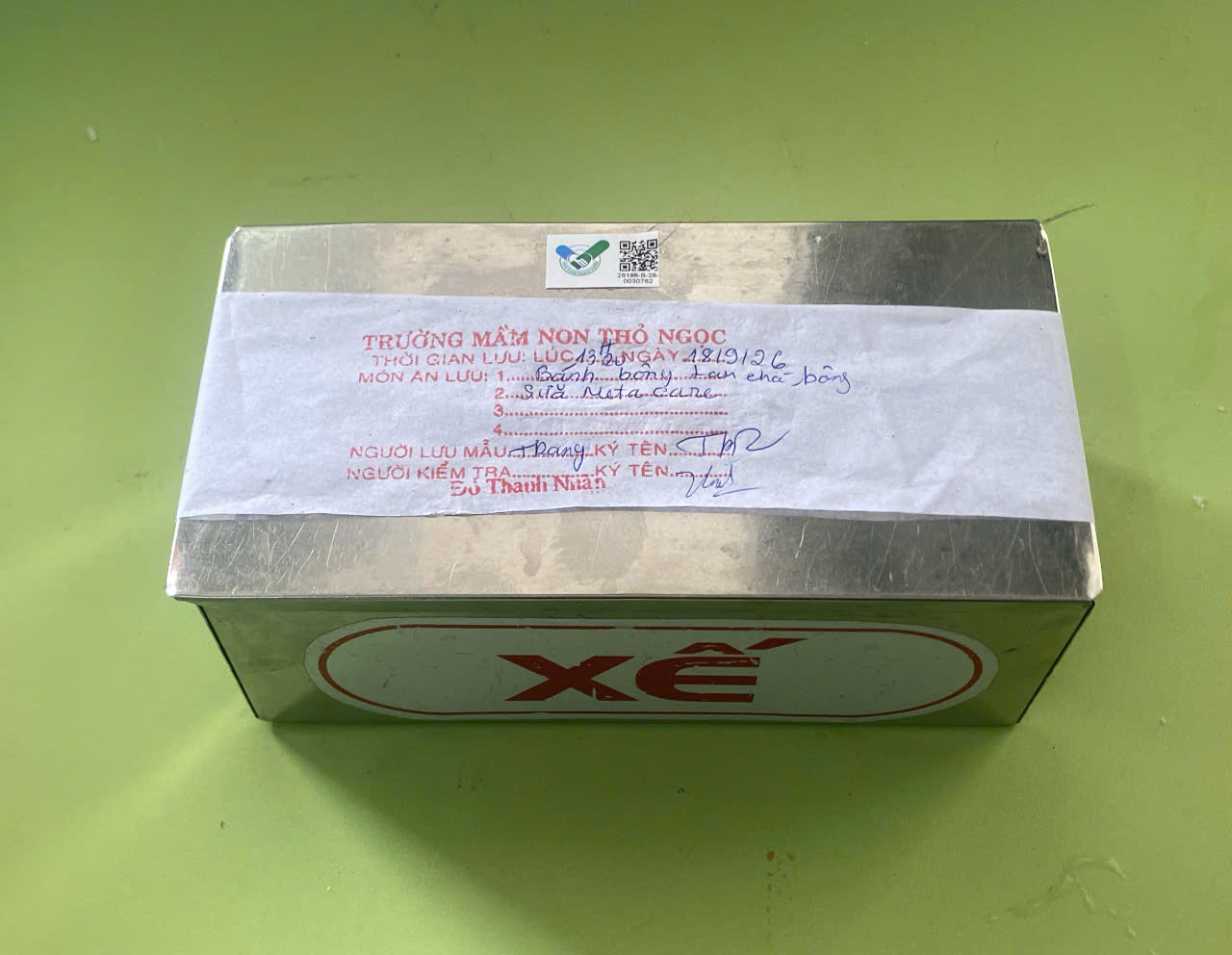 Preserved meal sample