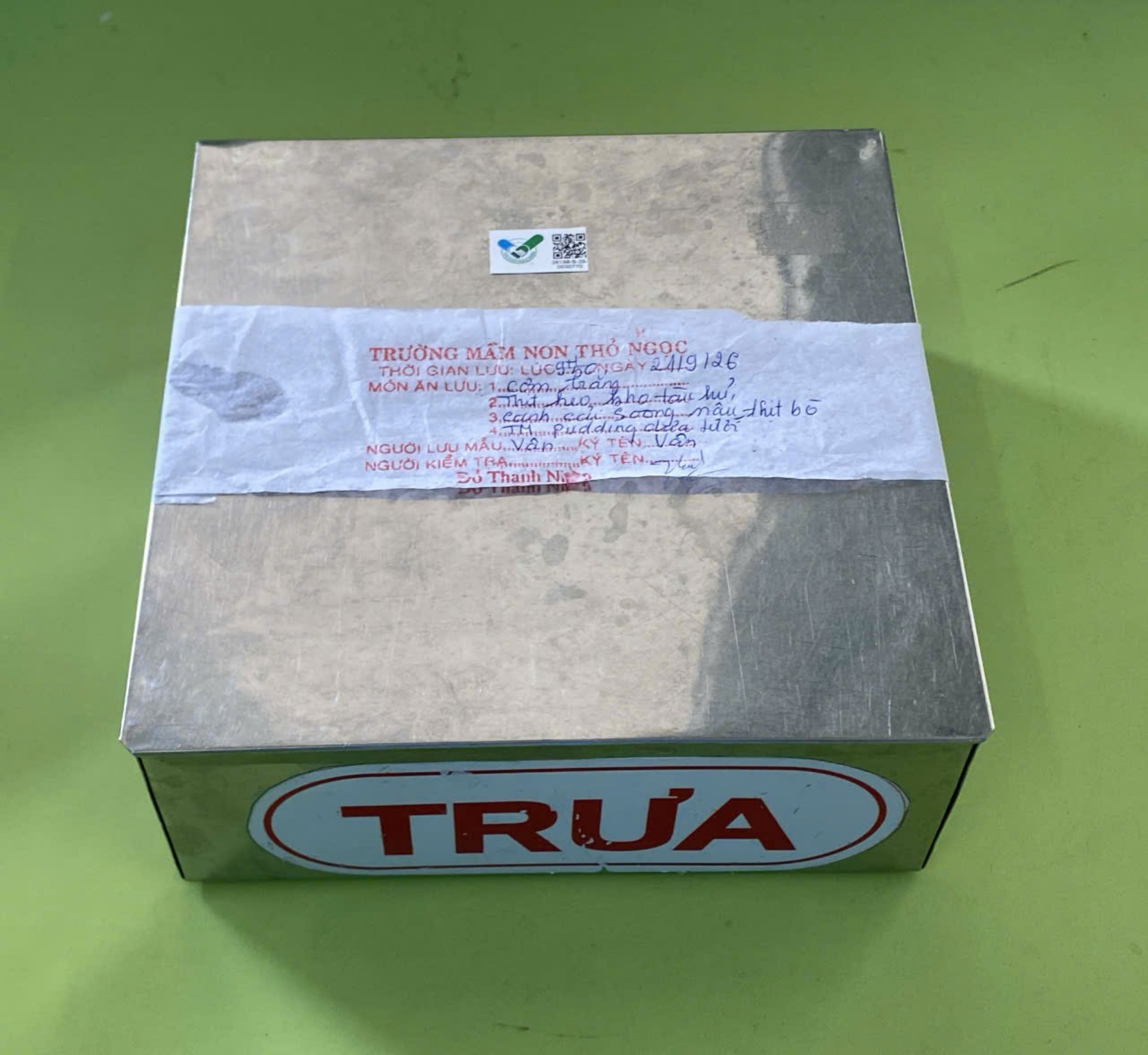 Preserved meal sample