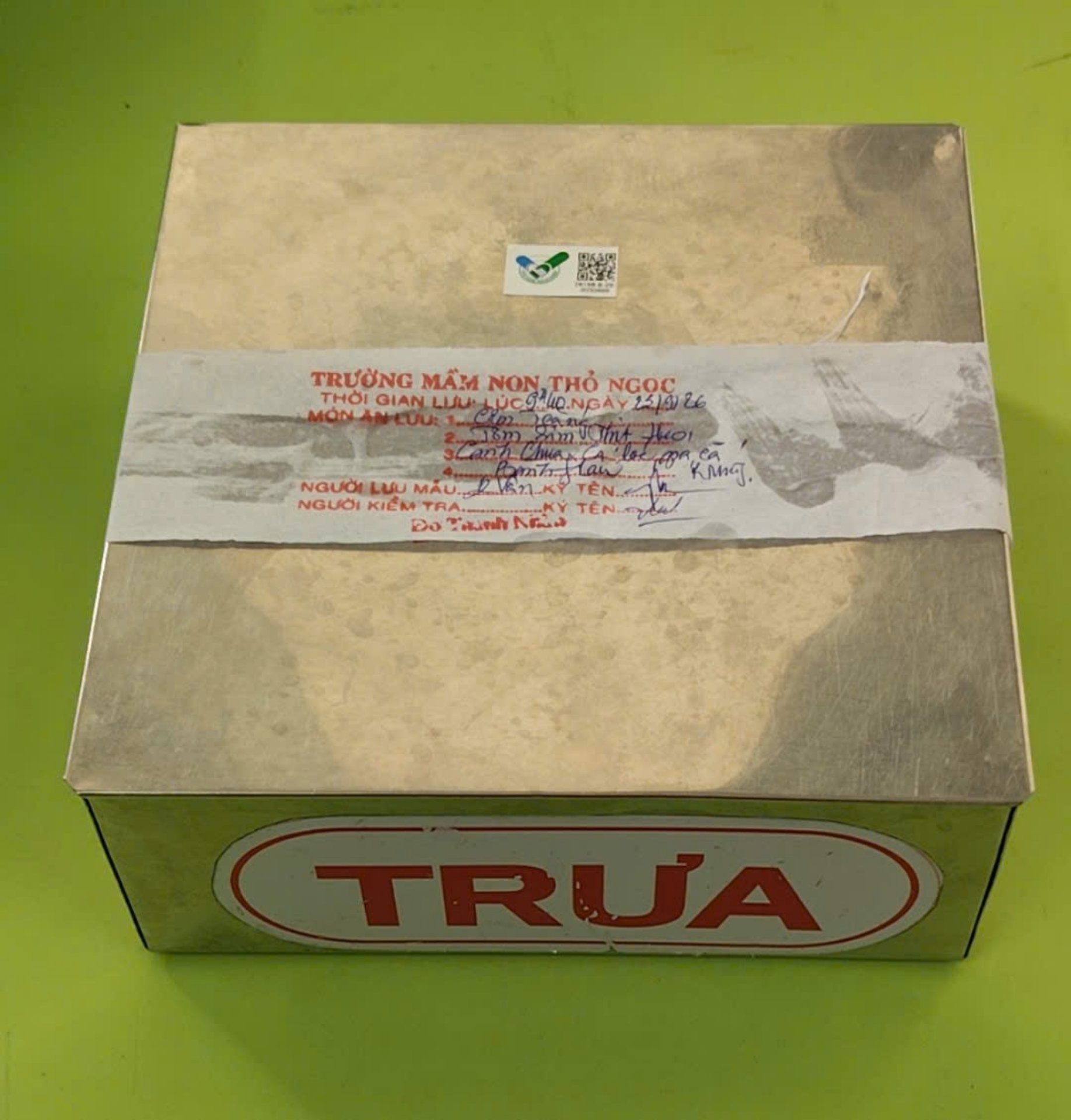Preserved meal sample