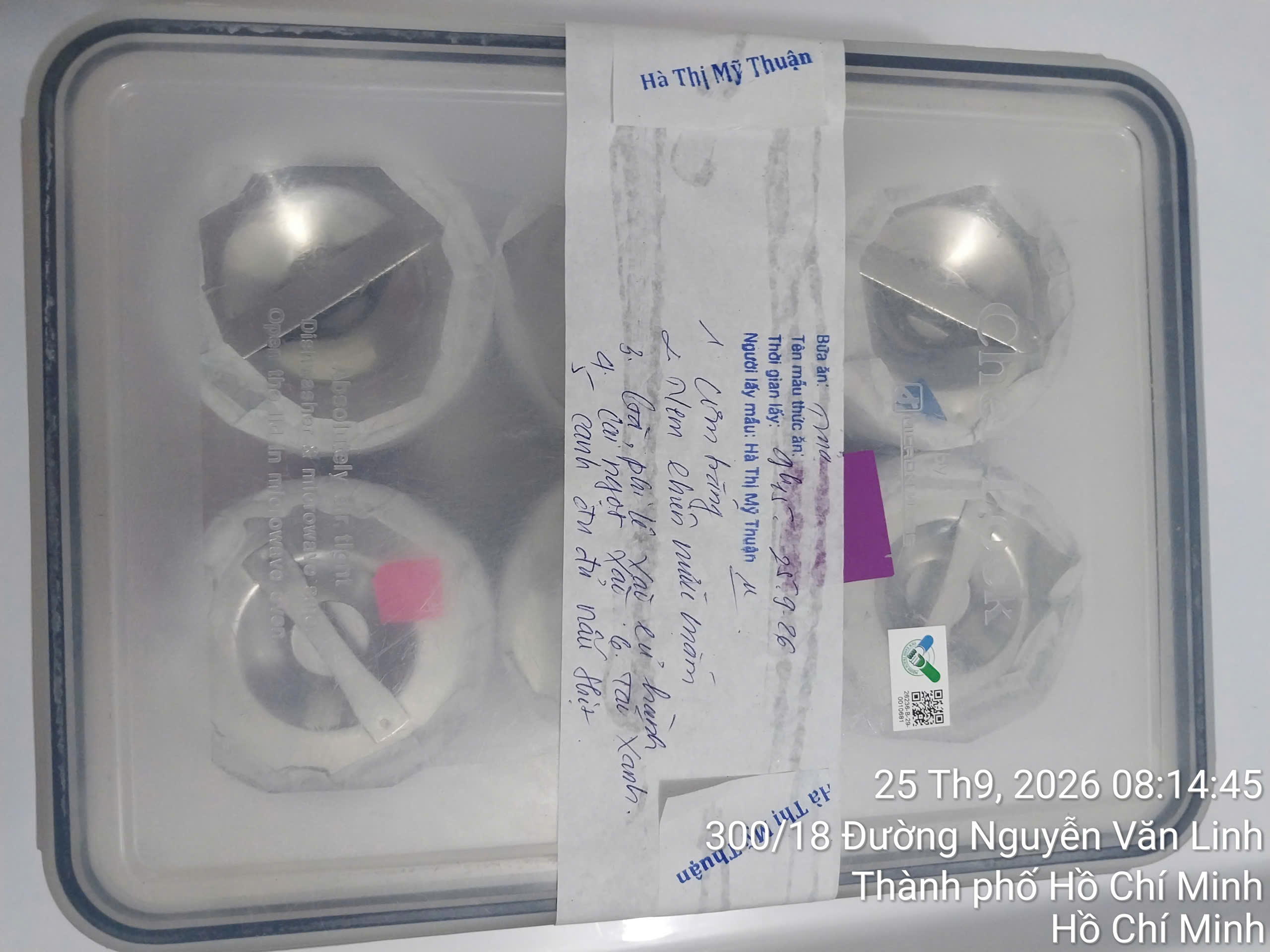 Preserved meal sample