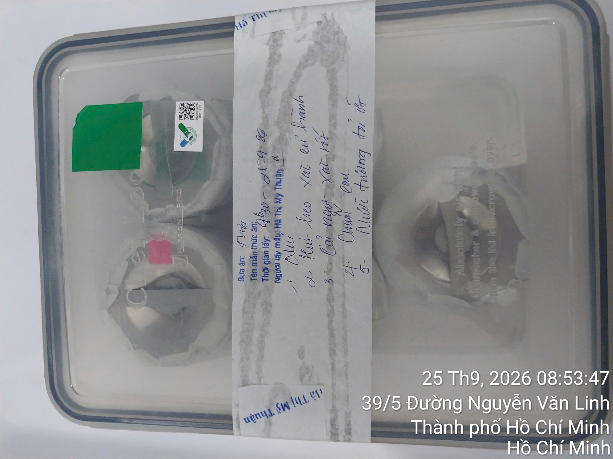 Preserved meal sample